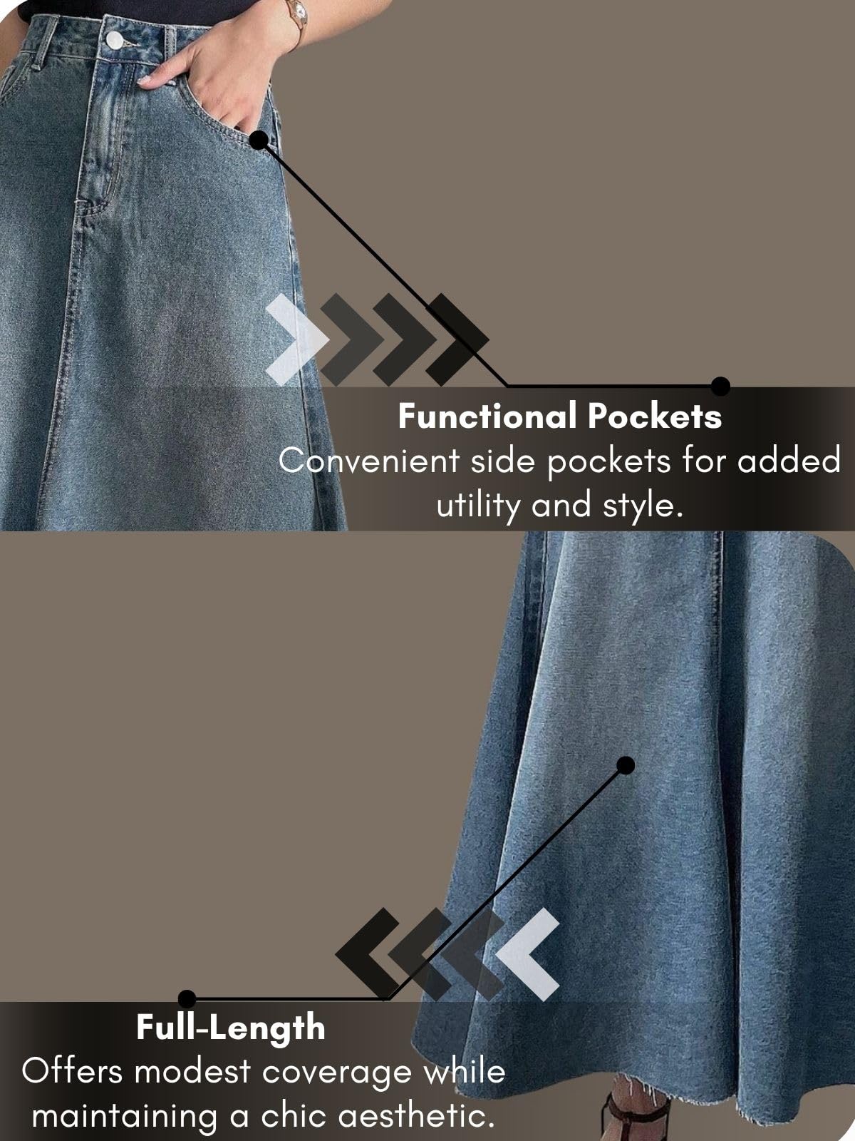 GRECIILOOKS Women's Western Skirt - Blue - Image 5