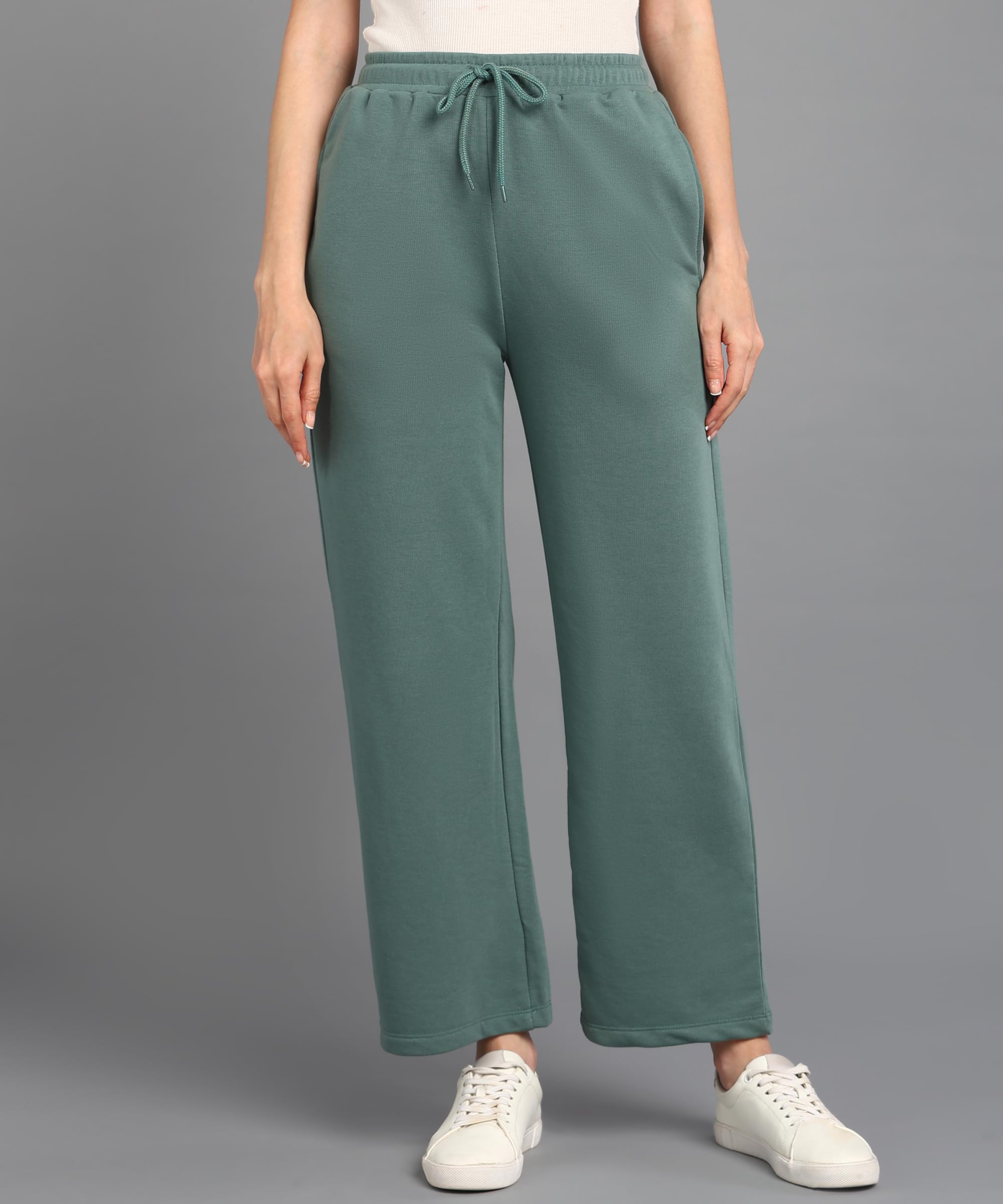 Alan Jones Clothing Women's Wide Leg Track Pants - Green - Image 2