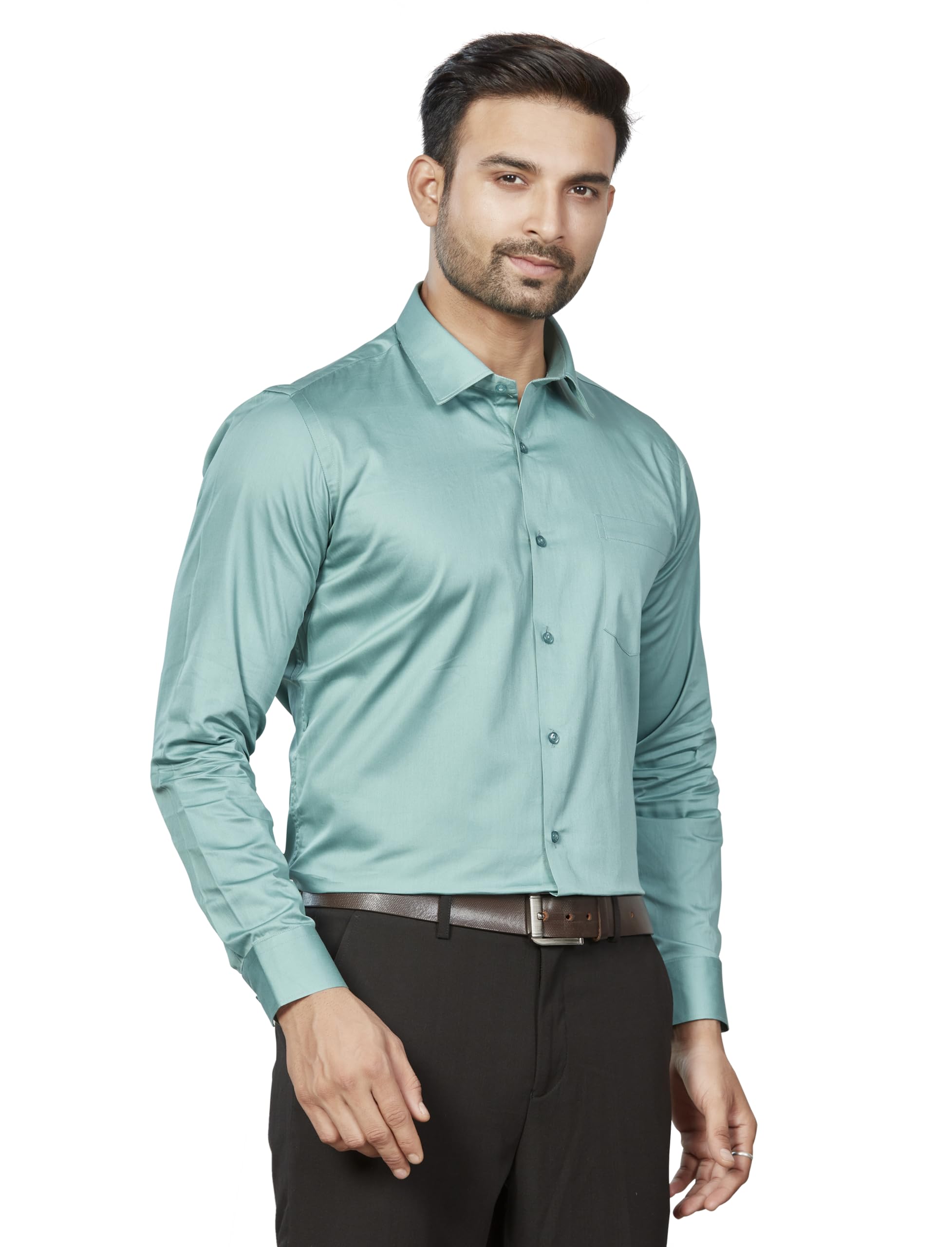 DUKUL Formal Shirt for Men - Green Cotton - Image 5