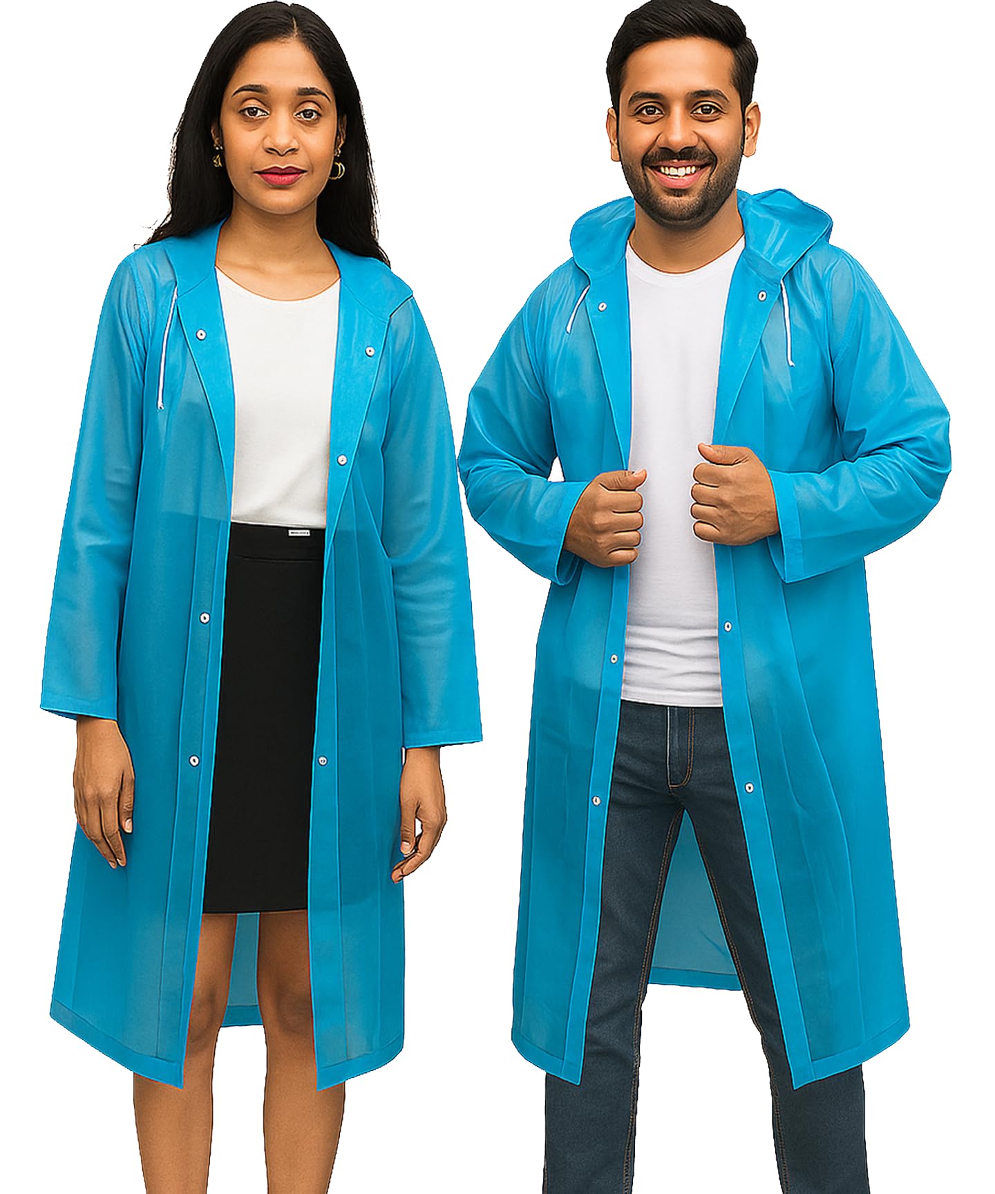 HACER EVA Waterproof Unisex Rain Coat - Sky Blue