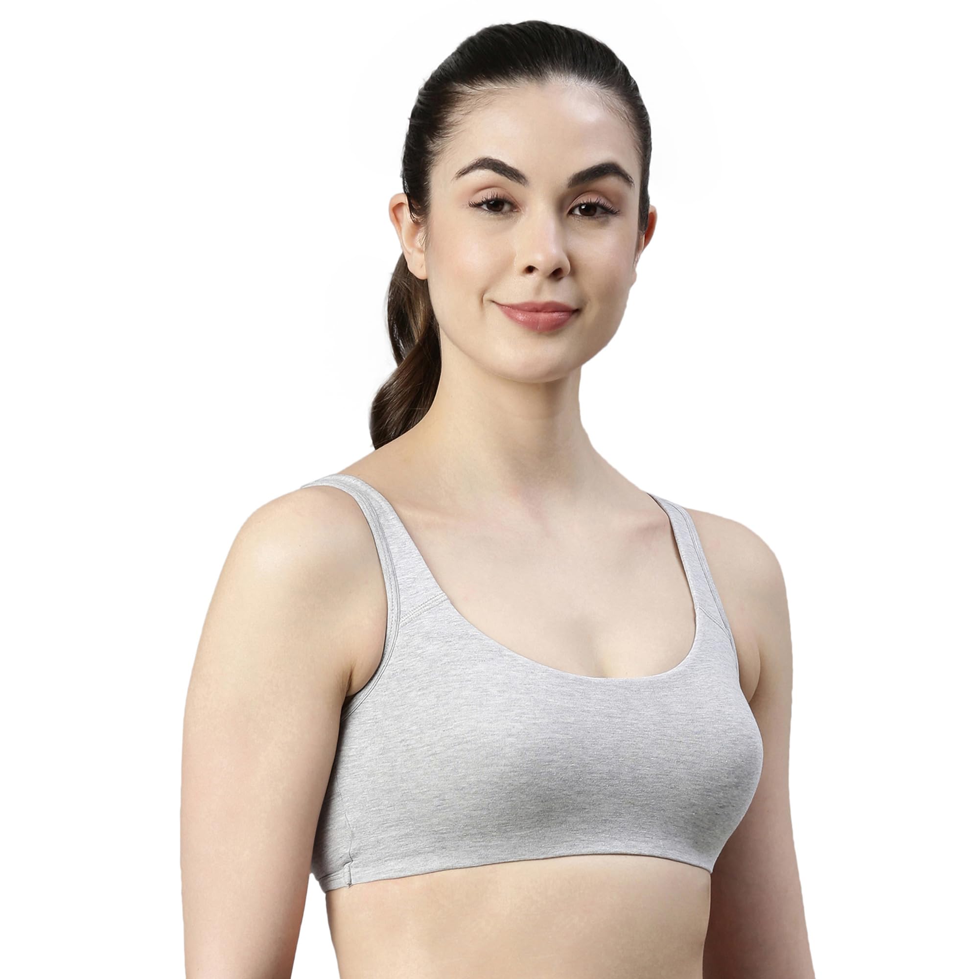 Enamor Low Impact Bra - Grey Melange - Image 3