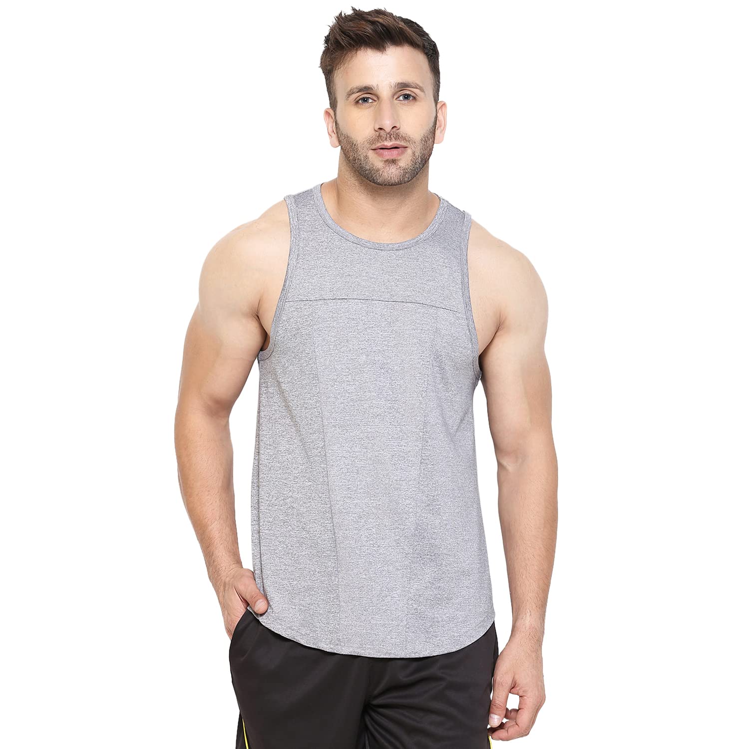 CHKOKKO Men Gym Tank Top - Grey