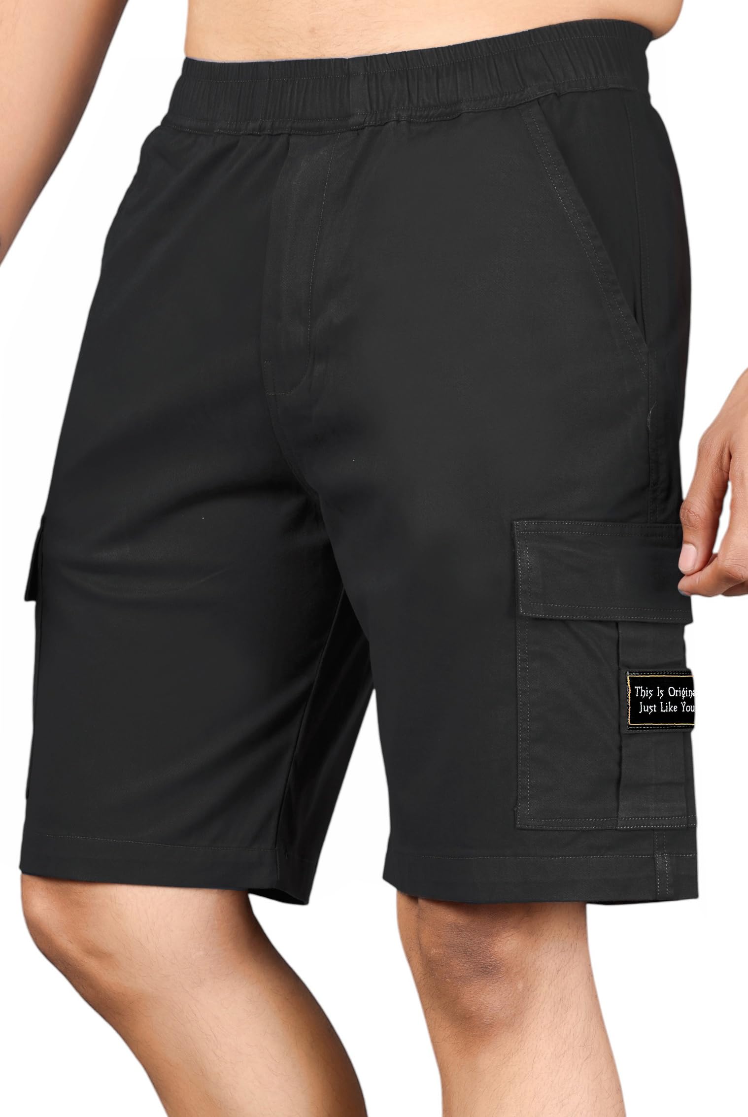 RynoGear Men's Cotton Casual Shorts - Black