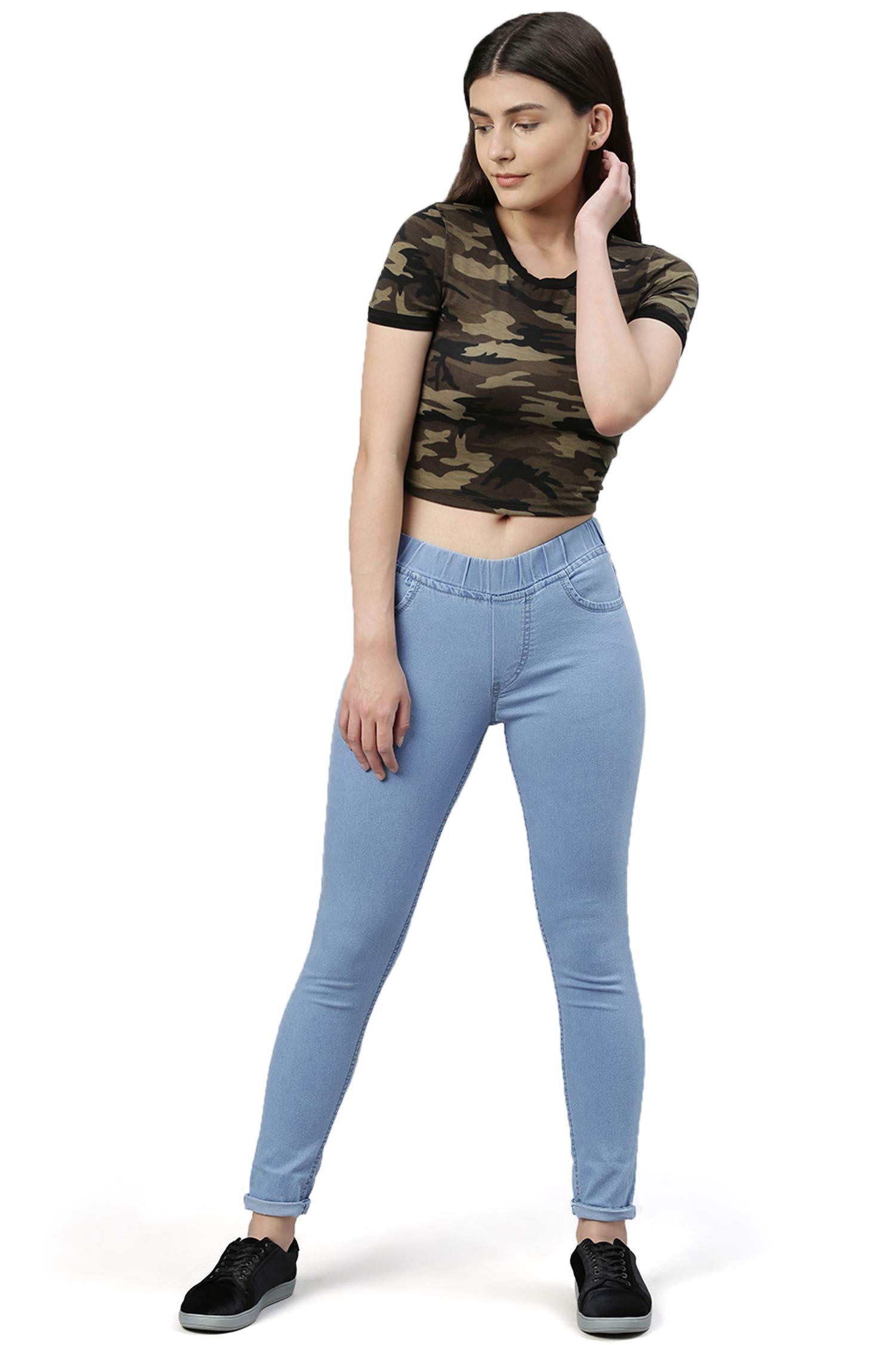 ADBUCKS Jeggings for Women - Icy Blue - Image 4