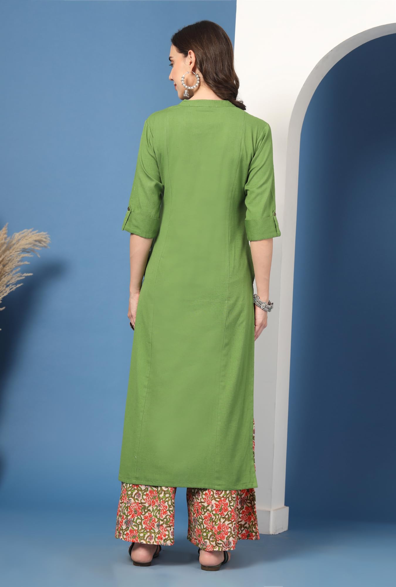 Pistaa Women's Cotton Salwar Suit - Peachy Pink - Image 5