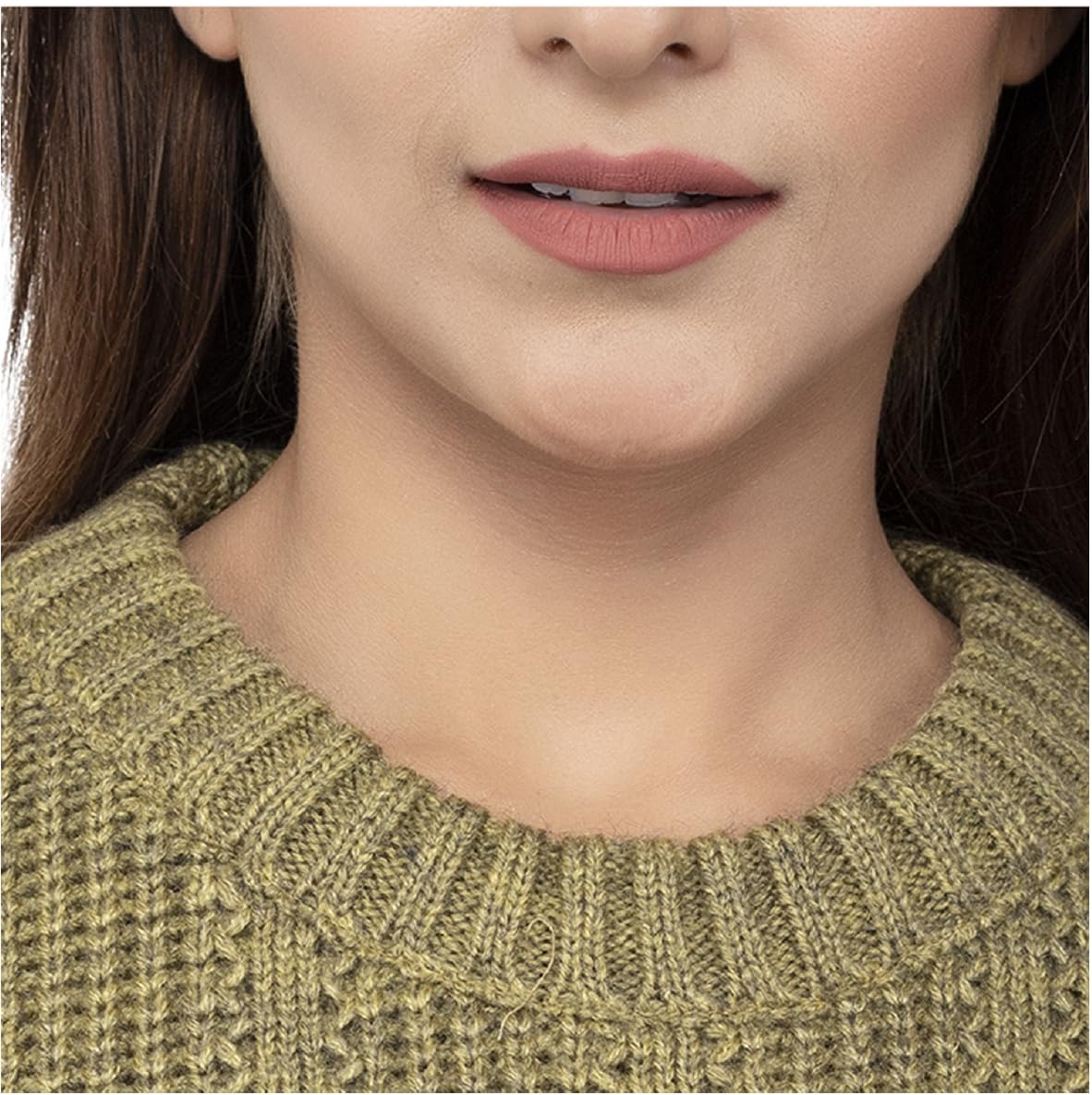 Women's Olive Wool Sweater - Image 5