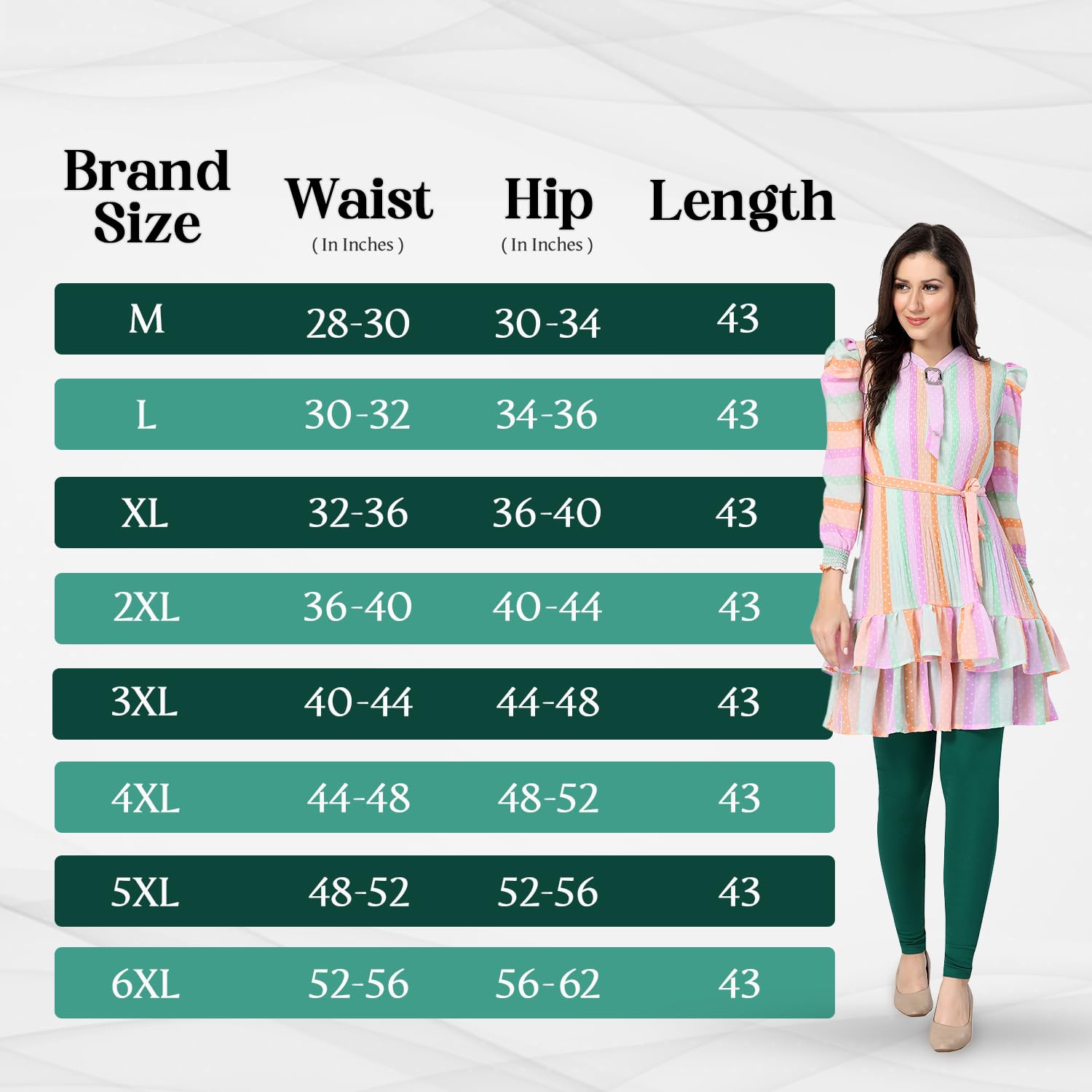 TRASA Churidar Leggings for Women - Forest Green - Image 5