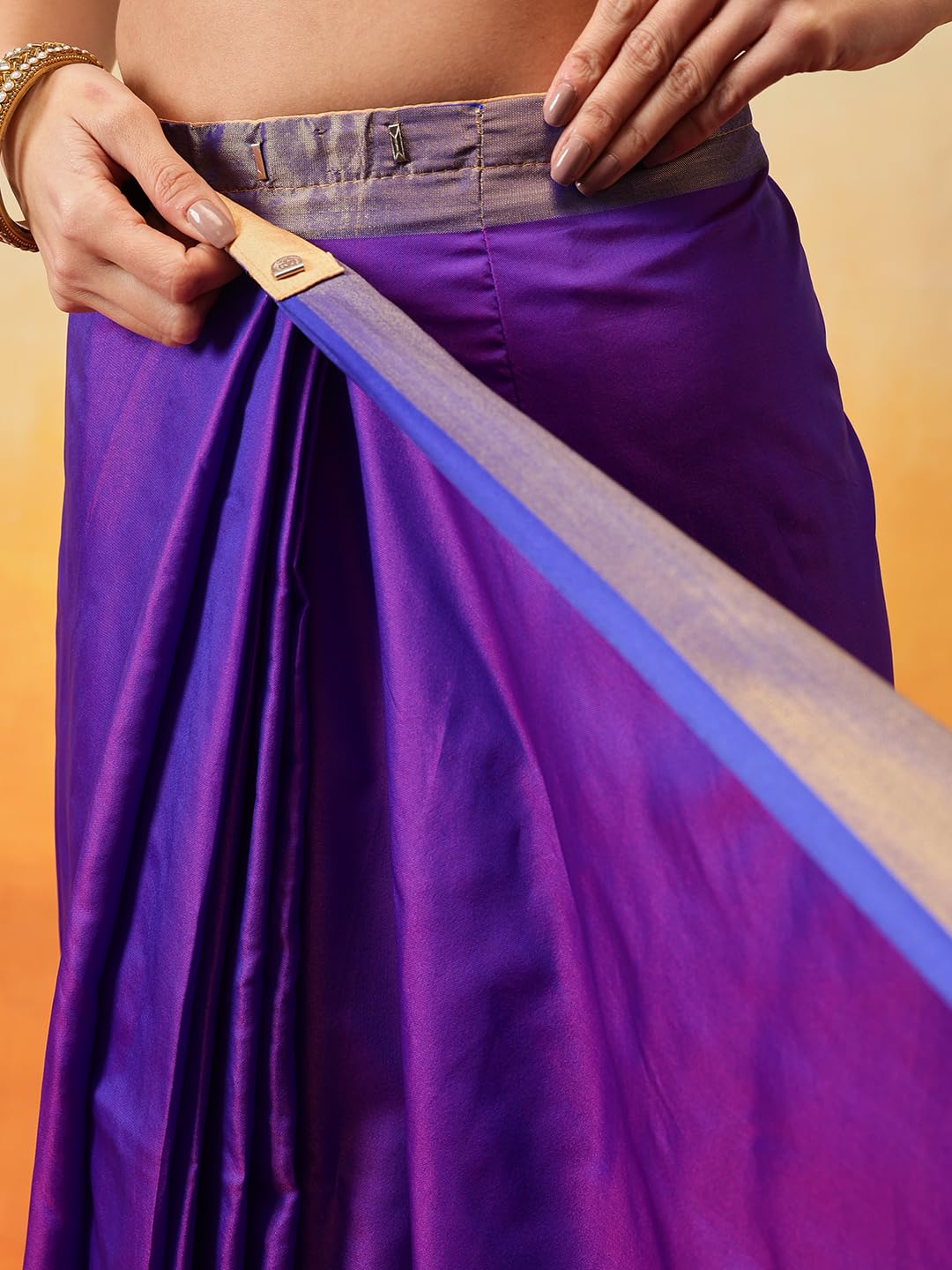 Anarva Uppada Pattu Art Silk Saree - Blue - Image 5