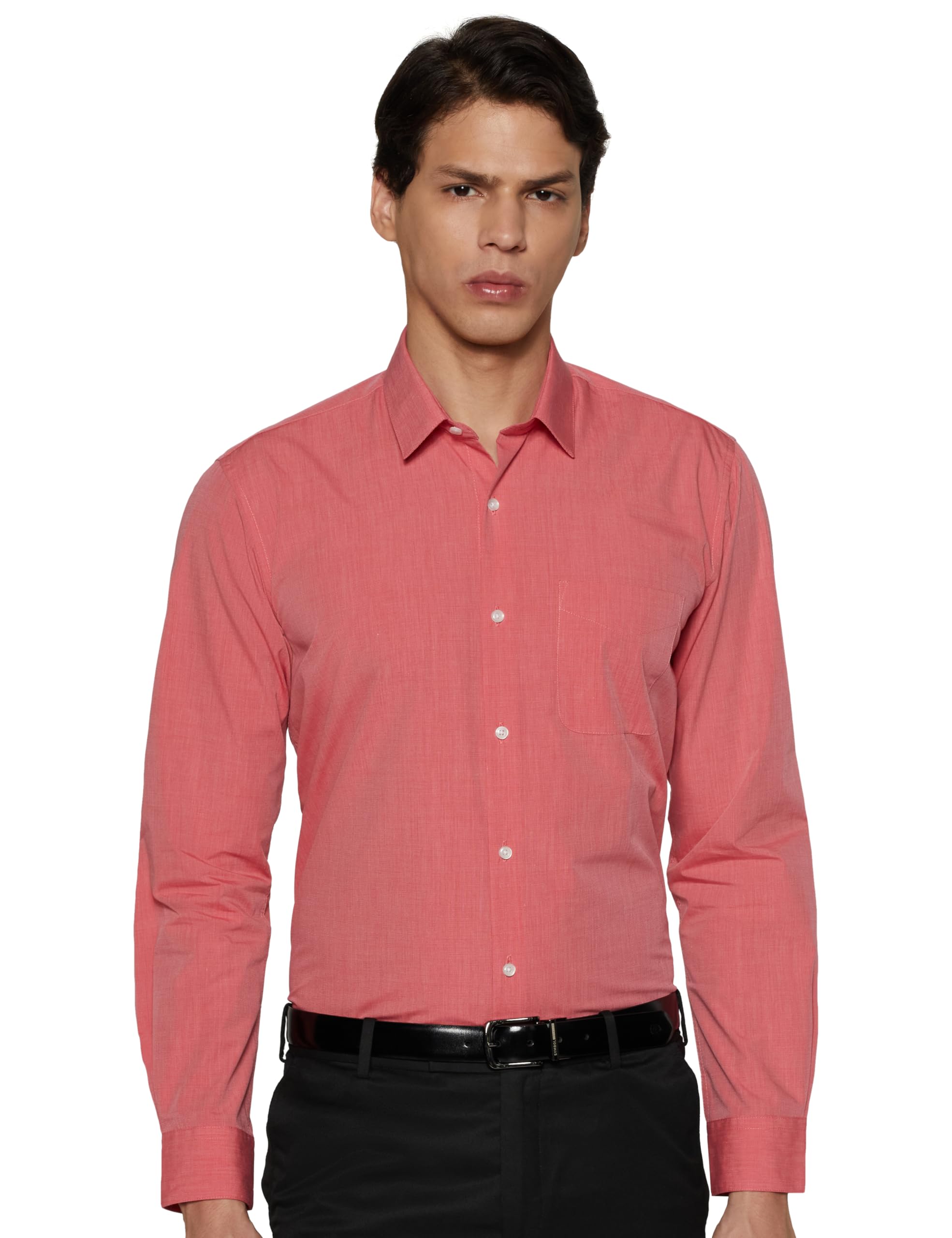 Peter England Men's Solid Shirt - Pink