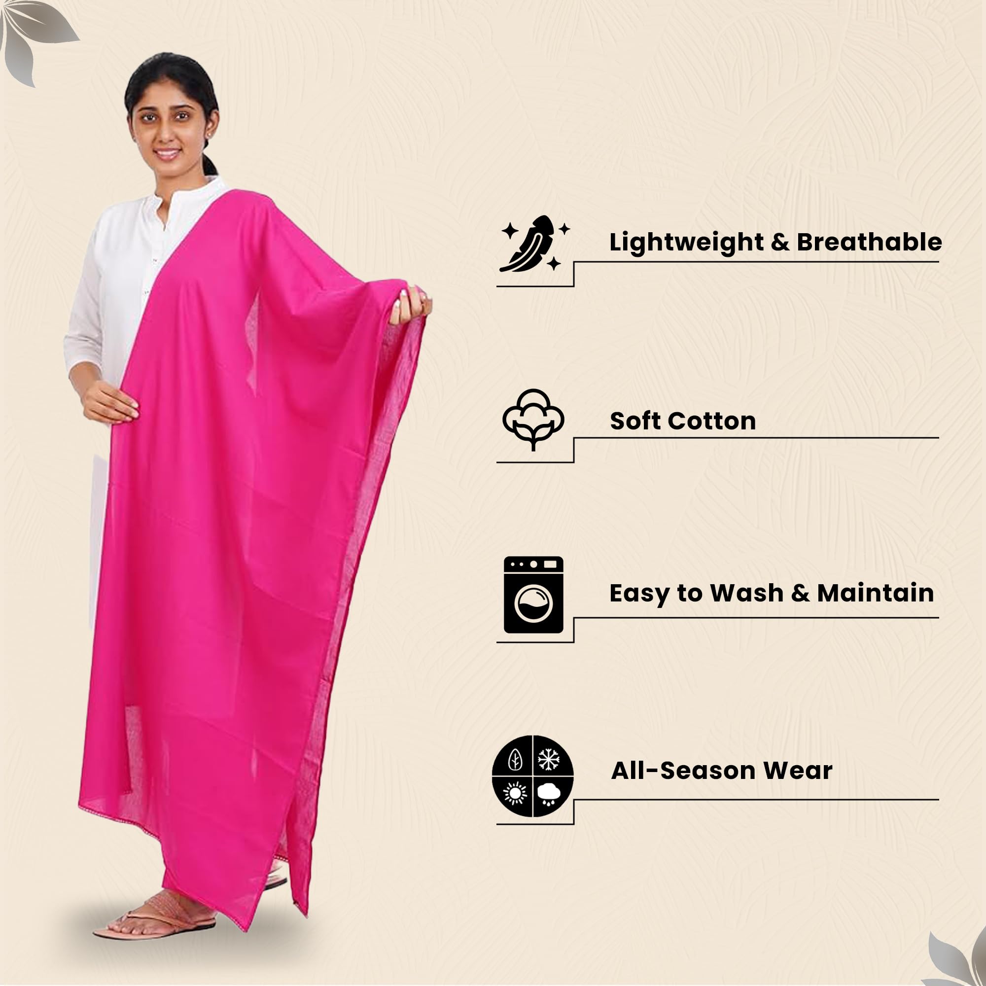 Happy Bunny Pure Cotton Dupatta for Women - Image 2