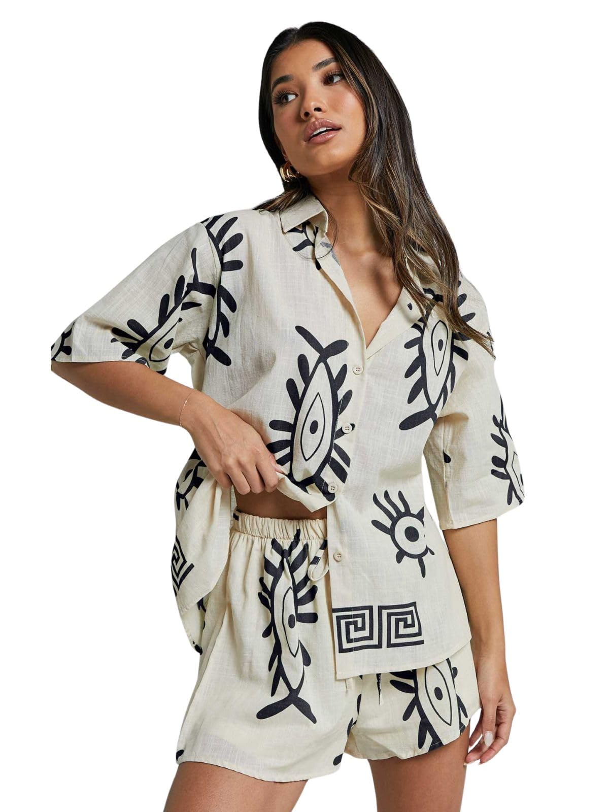 Leriya Fashion Women's Black Rayon Printed Co-Ord Set