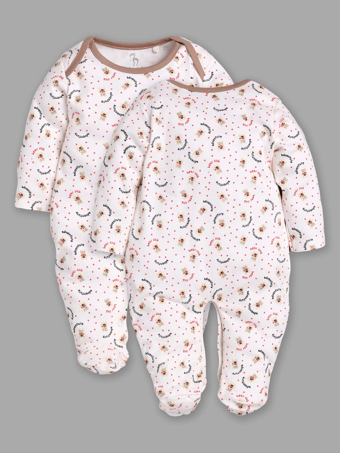 BabyGo Cotton Rompers for Newborn Baby - Beige - Image 4