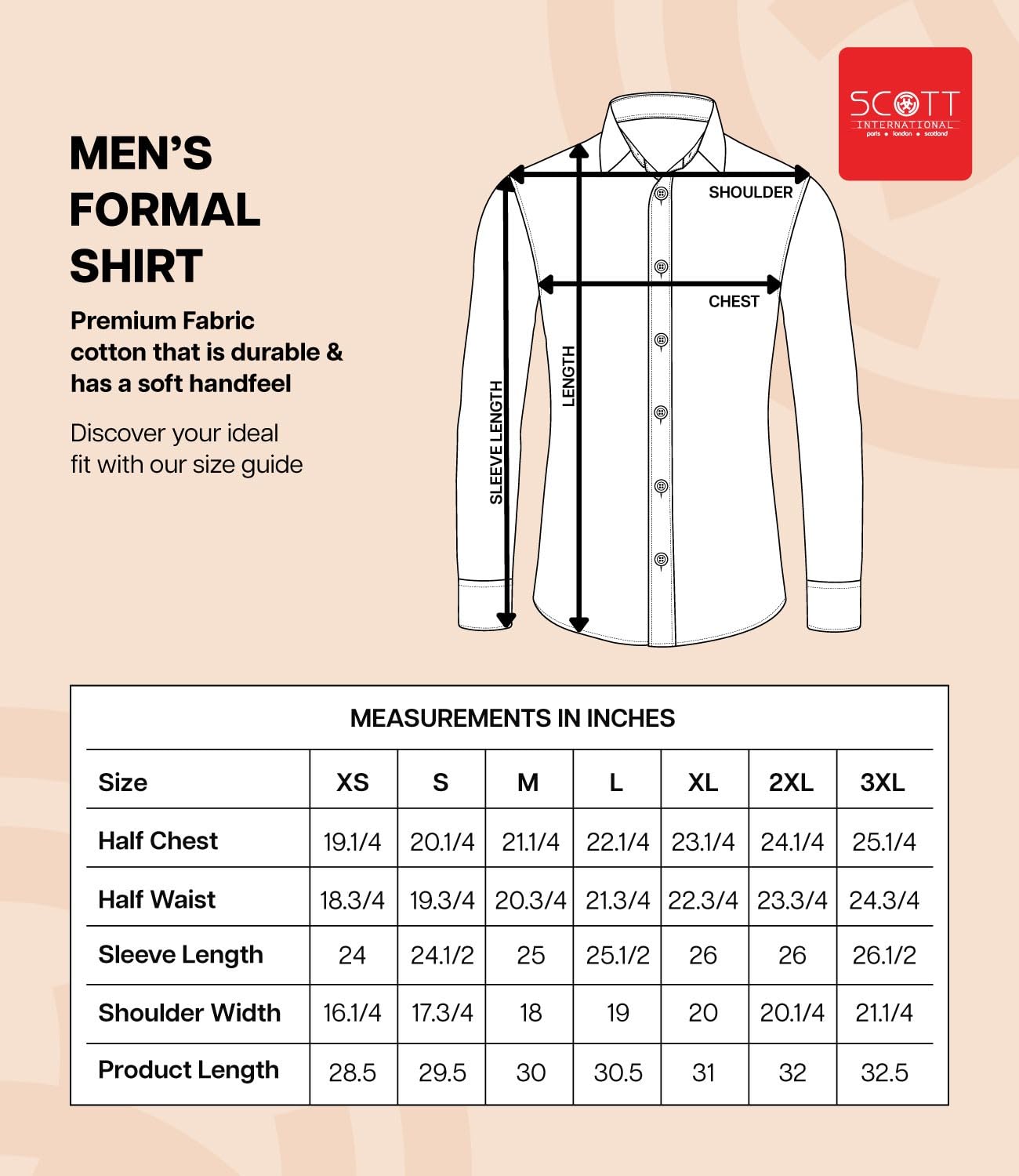 Scott Mens Formal Shirt - Solid Full Sleeves - Image 5