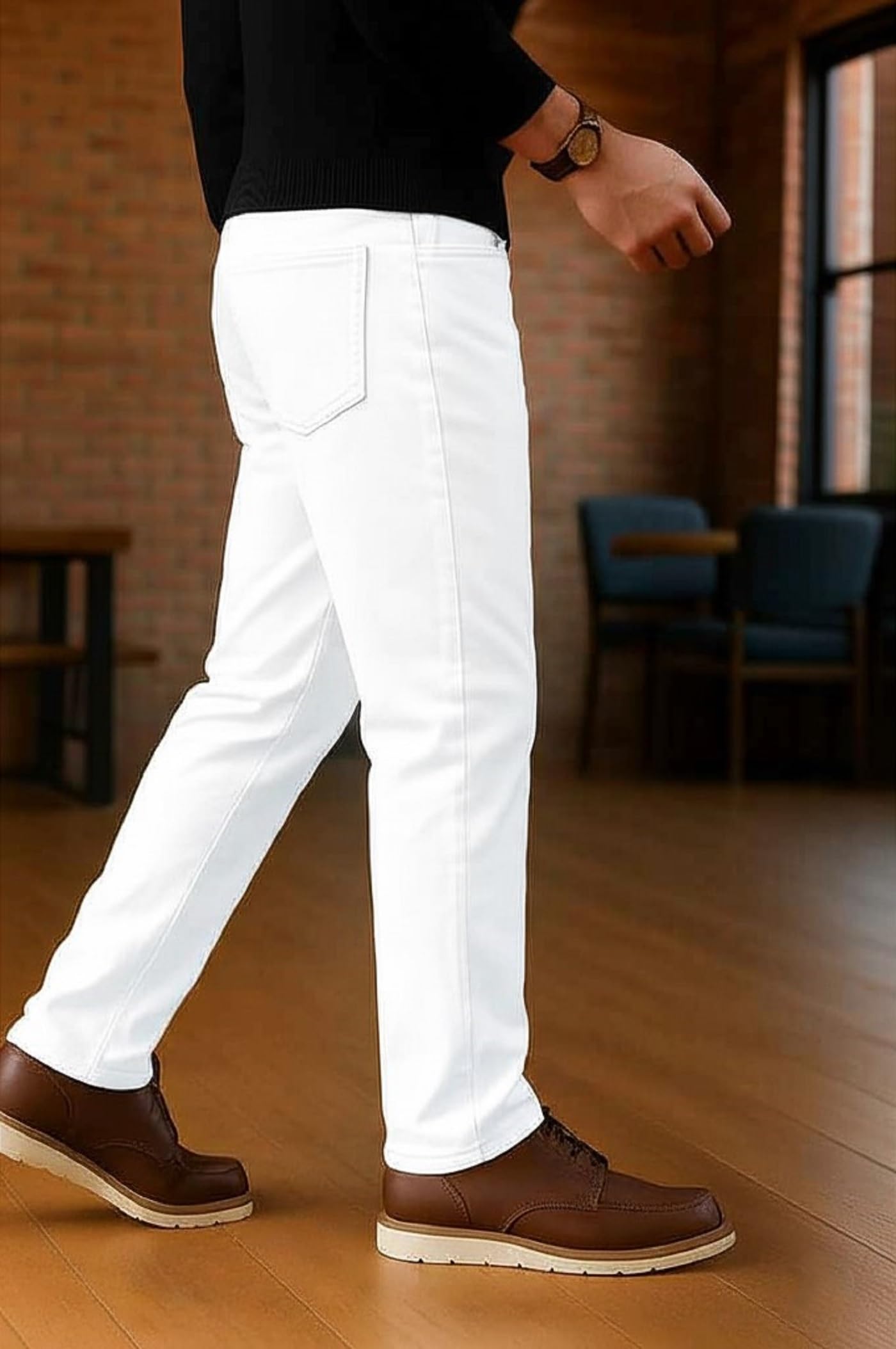 Ben Martin Men's Stretchable Jeans - White - Image 3