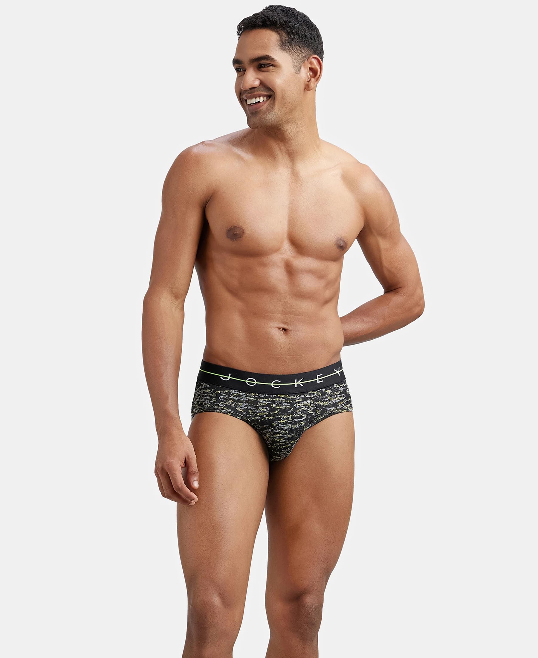 Jockey Men's Printed Brief - White - Image 5