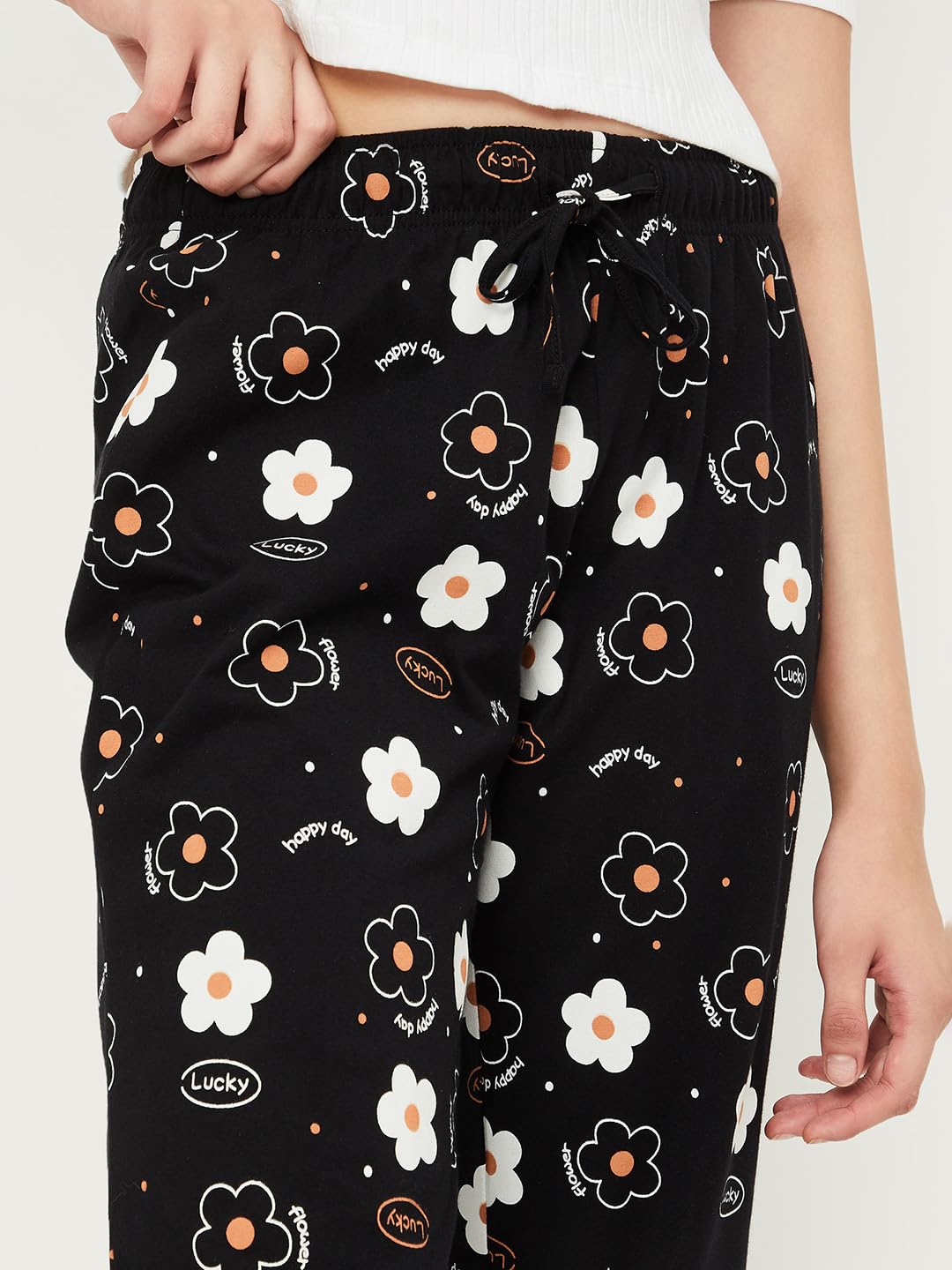 Max Women's Printed Elasticated Pyjamas - Black - Image 4