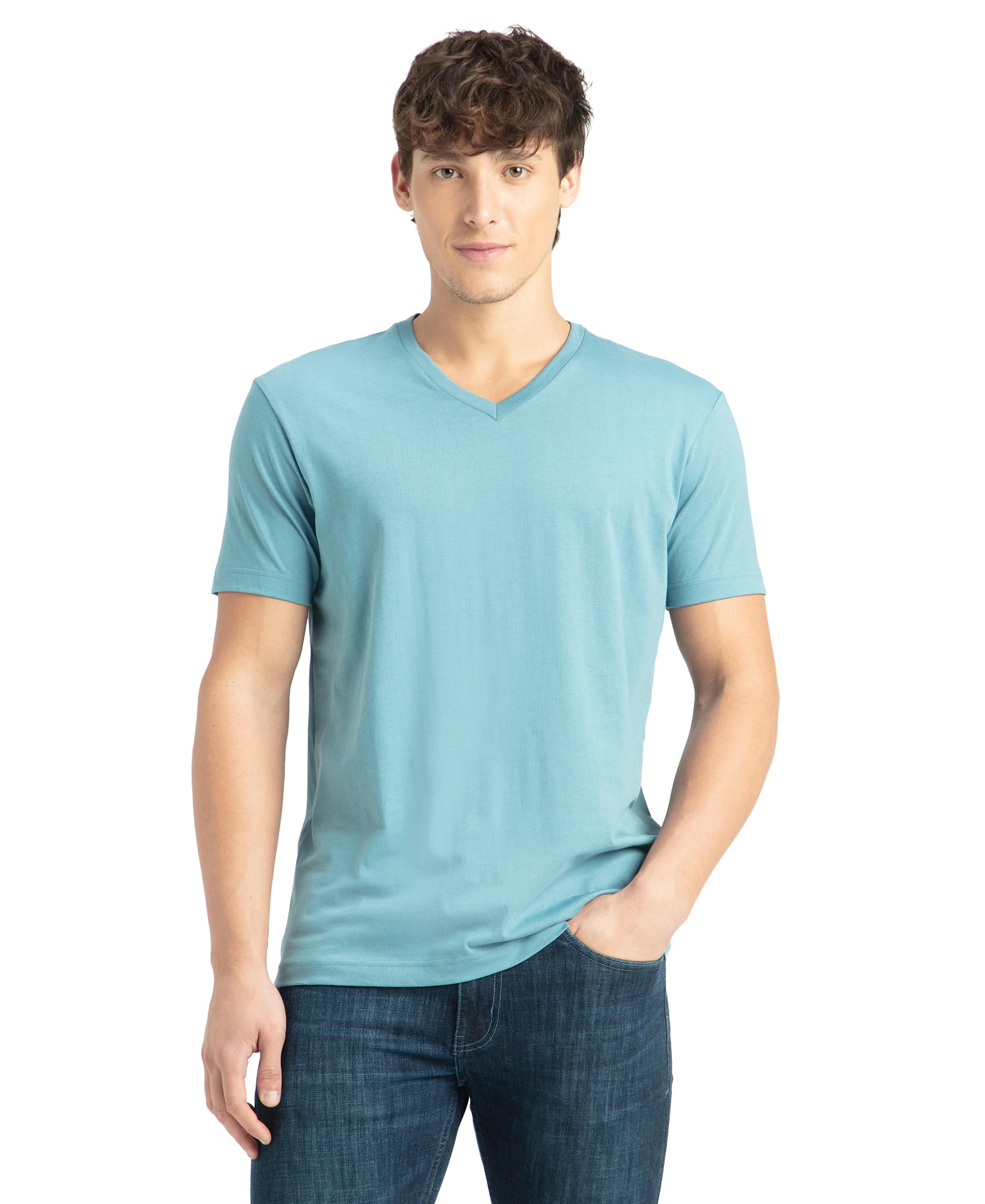 Jockey Men's V Neck T-Shirt - Provincial Blue