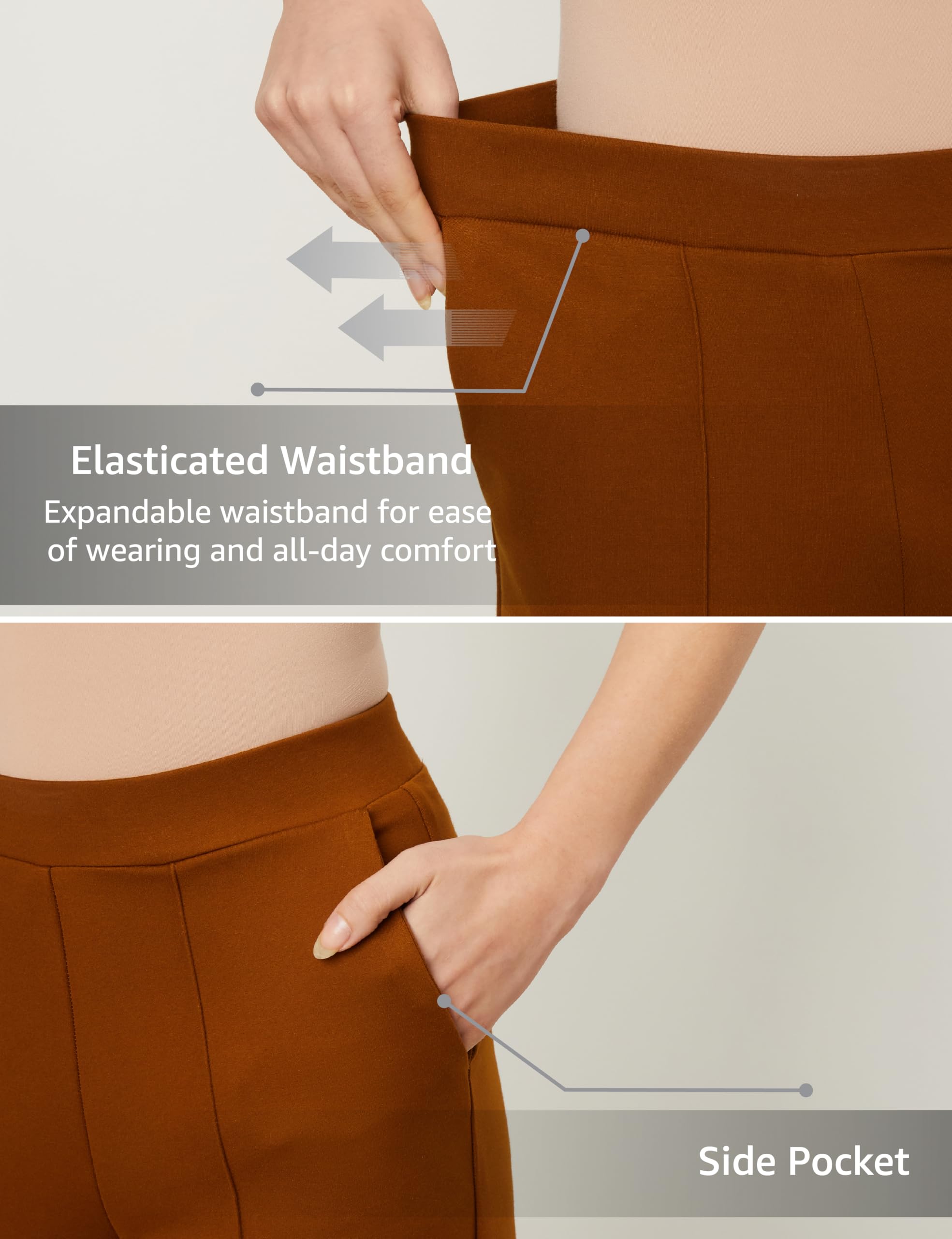 Symbol Women's Loose Business Casual Pants - Khaki Brown - Image 4