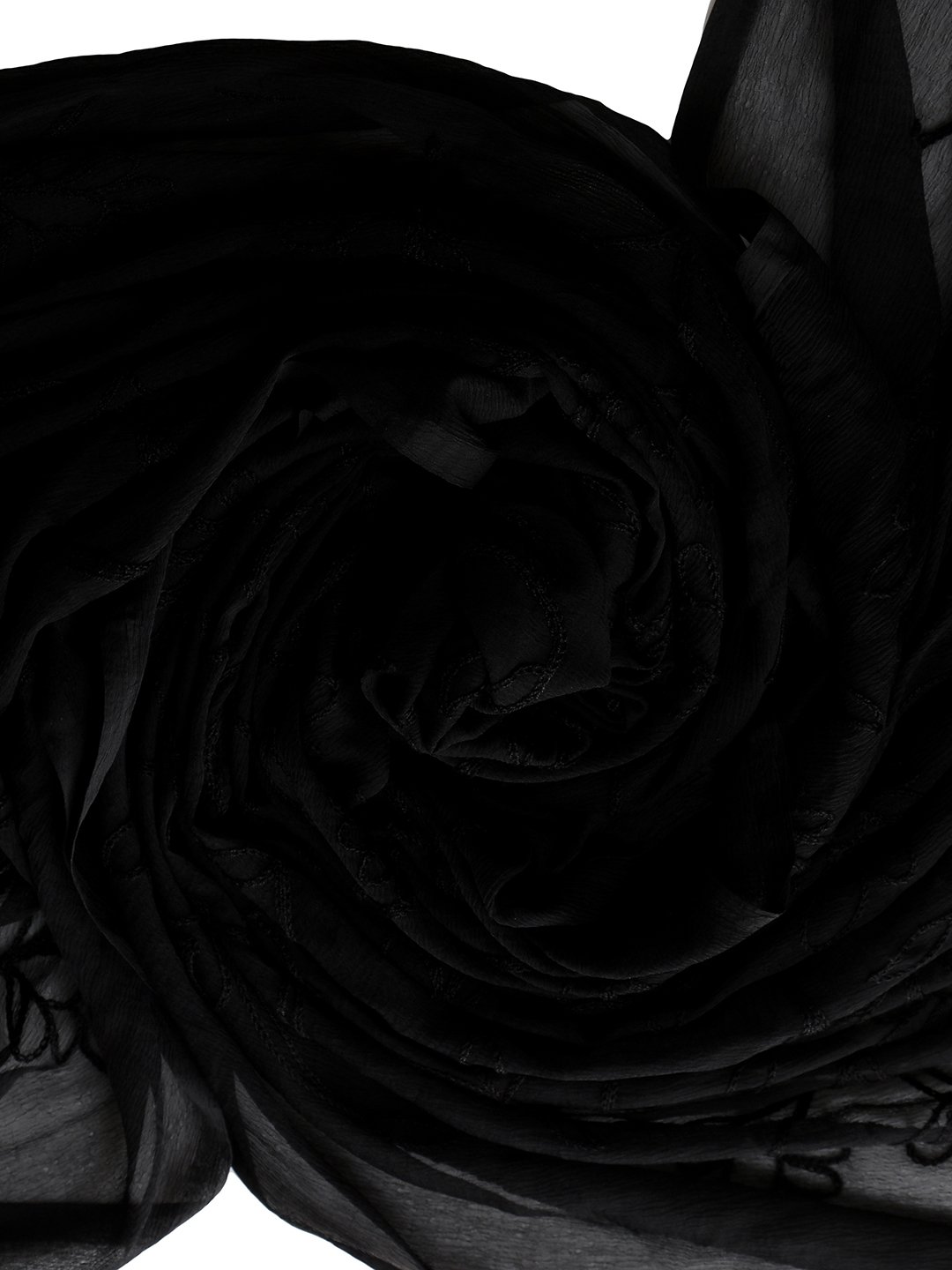 DUPATTA BAZAAR Woman Black Embrodiered Chiffon Dupatta - Image 4