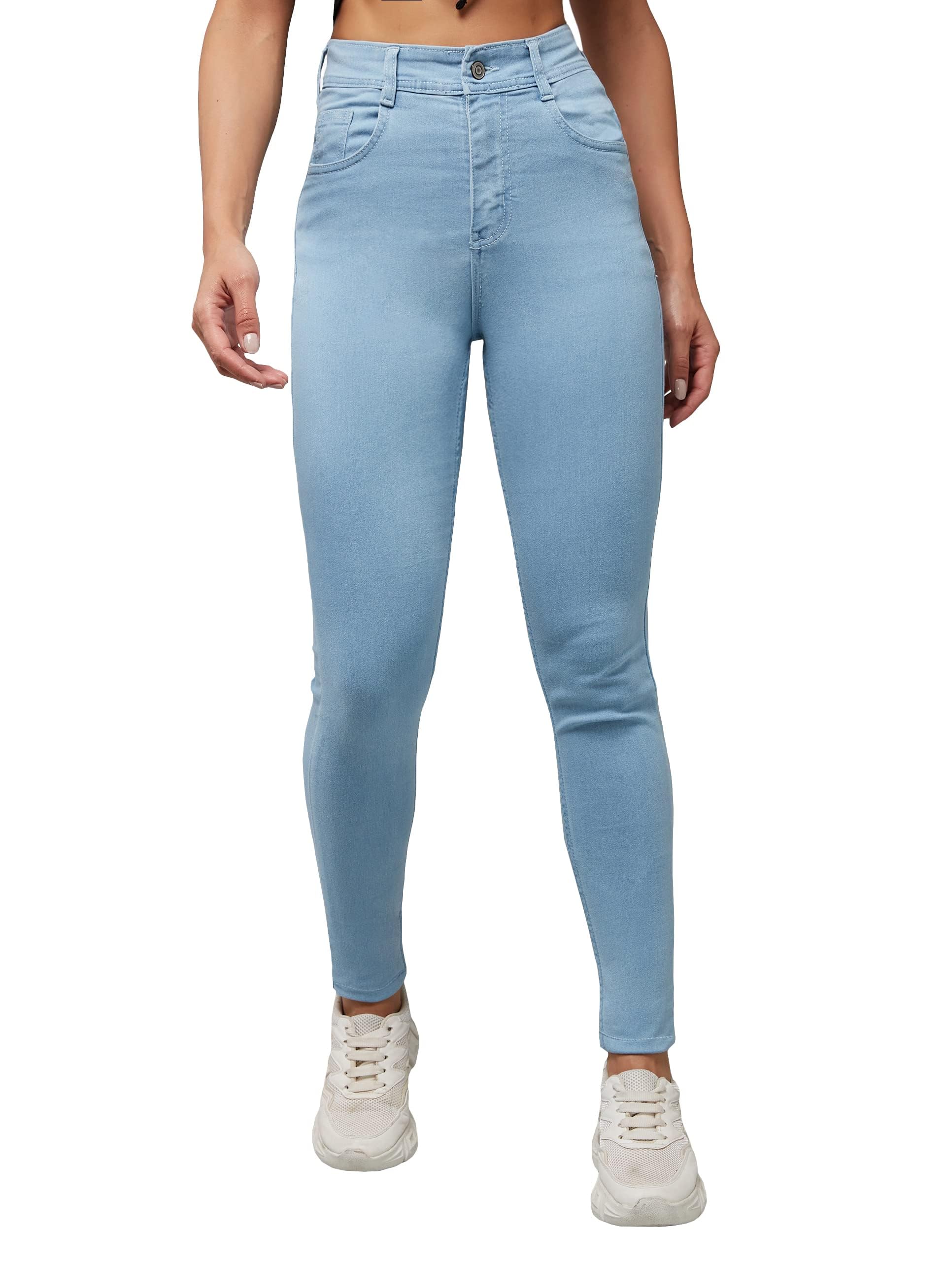 Miss Chase Women's Distressed Denim Jeans - Light Blue