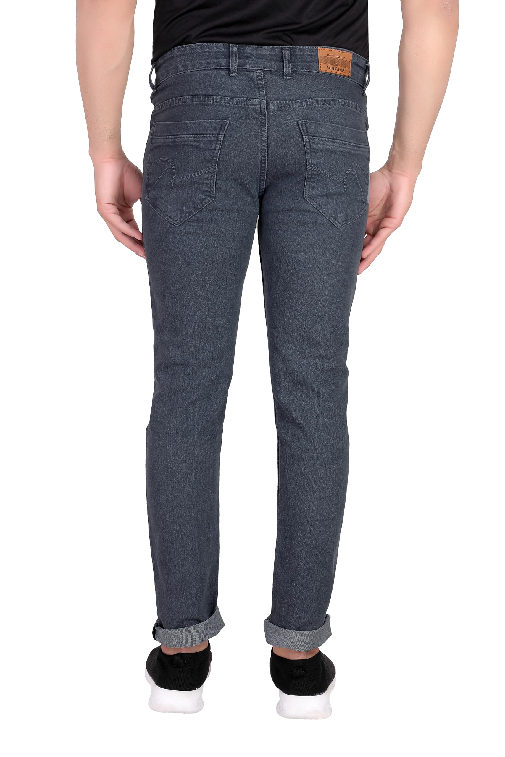 Ragzo Men's Dark Grey Jeans - Slim Fit - Image 4