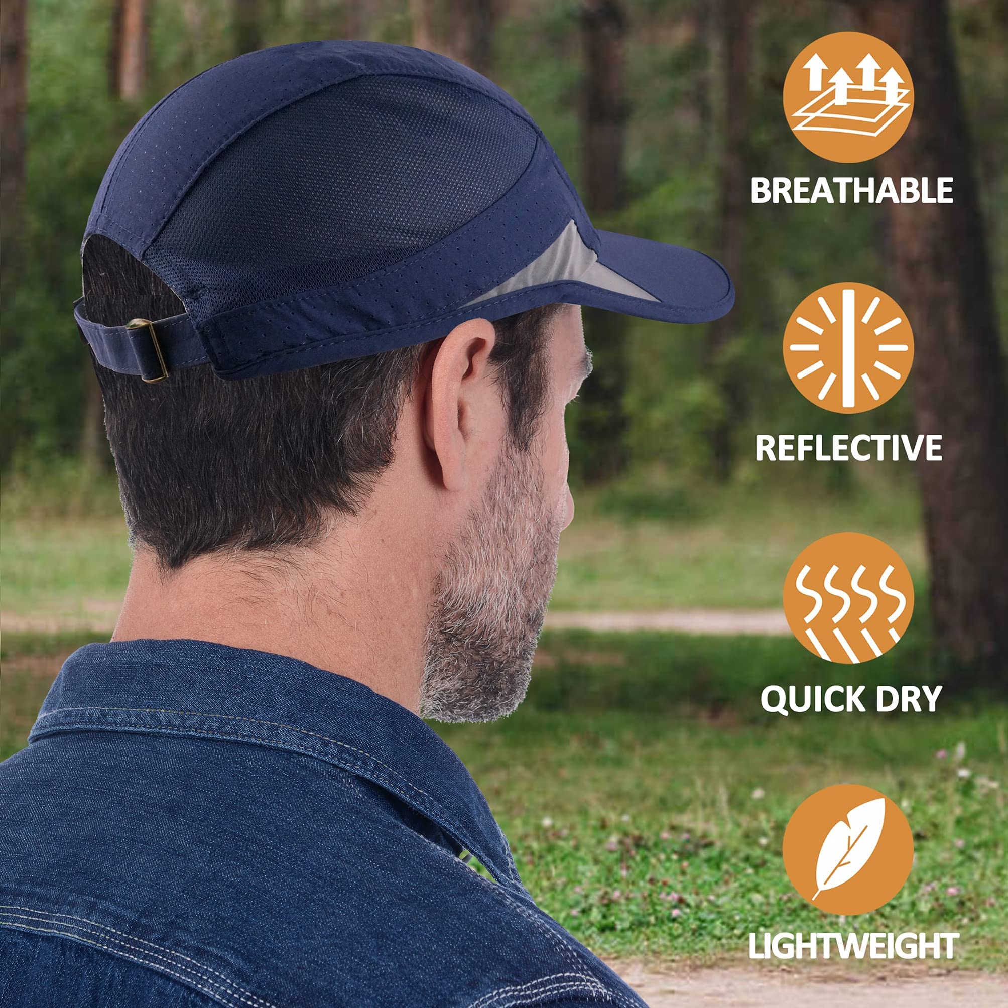 HSR Unstructured Reflective Sports Hat for Men & Women - Image 3
