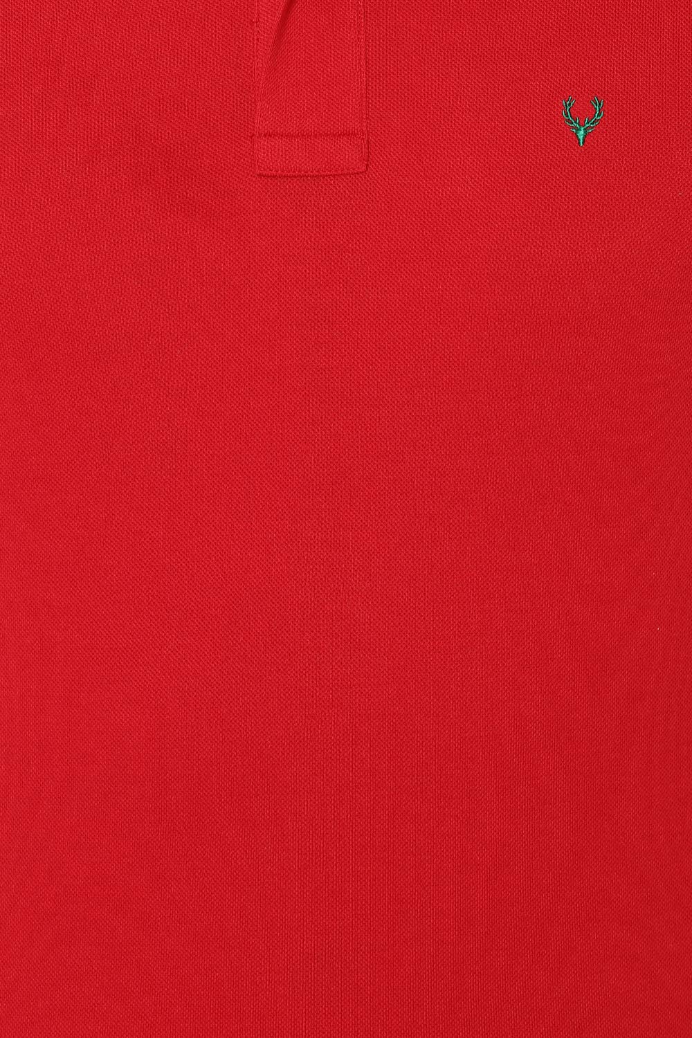 Allen Solly Men Tango Red Polo T-Shirt - Image 4