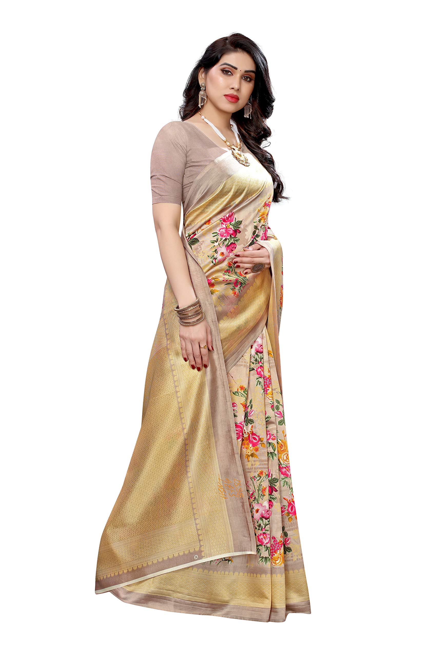 Yashika Women's Art Silk Saree - Mustard - Image 4
