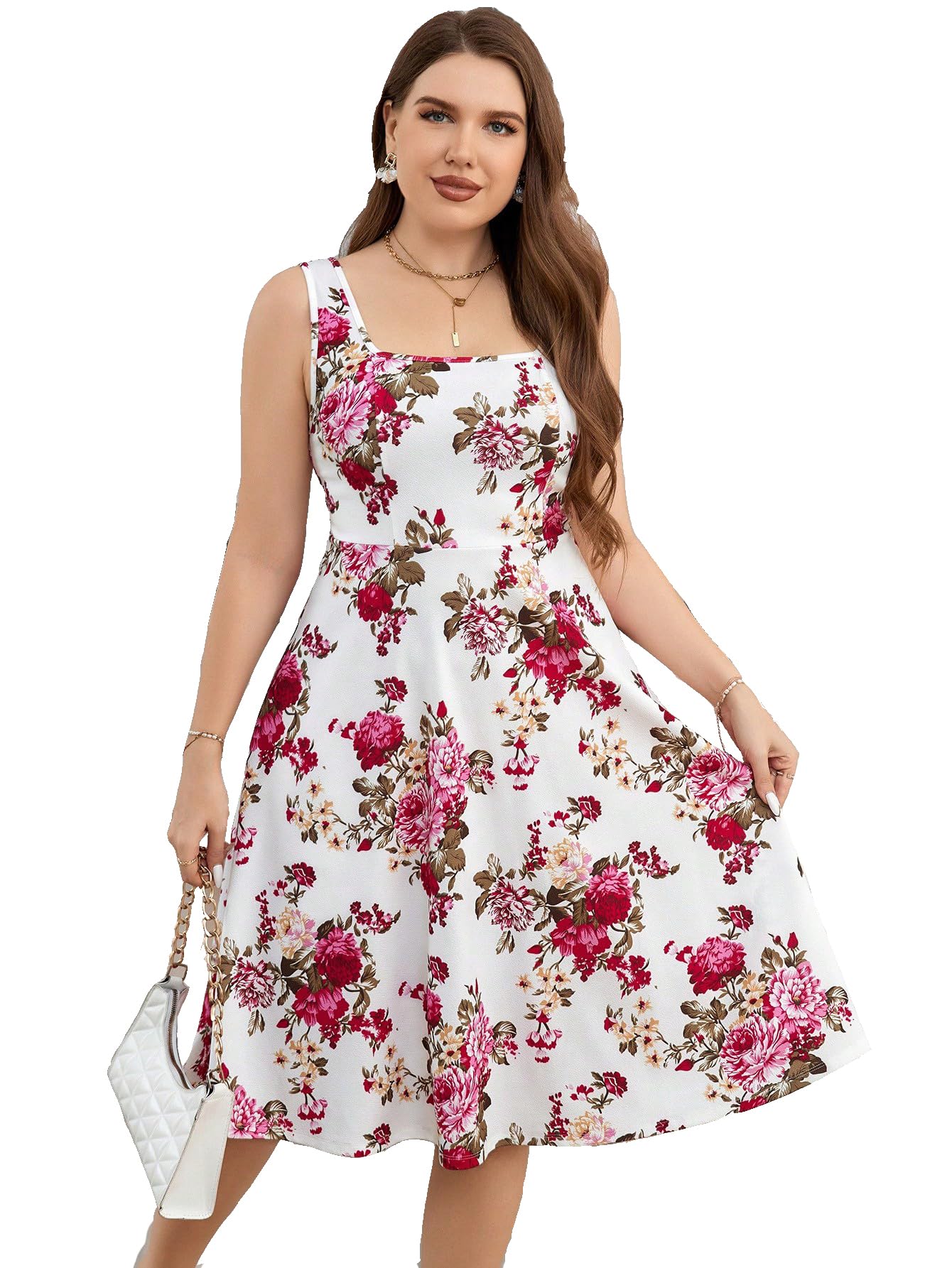 KATECLO Women Midi Cami Dress - Multicolour