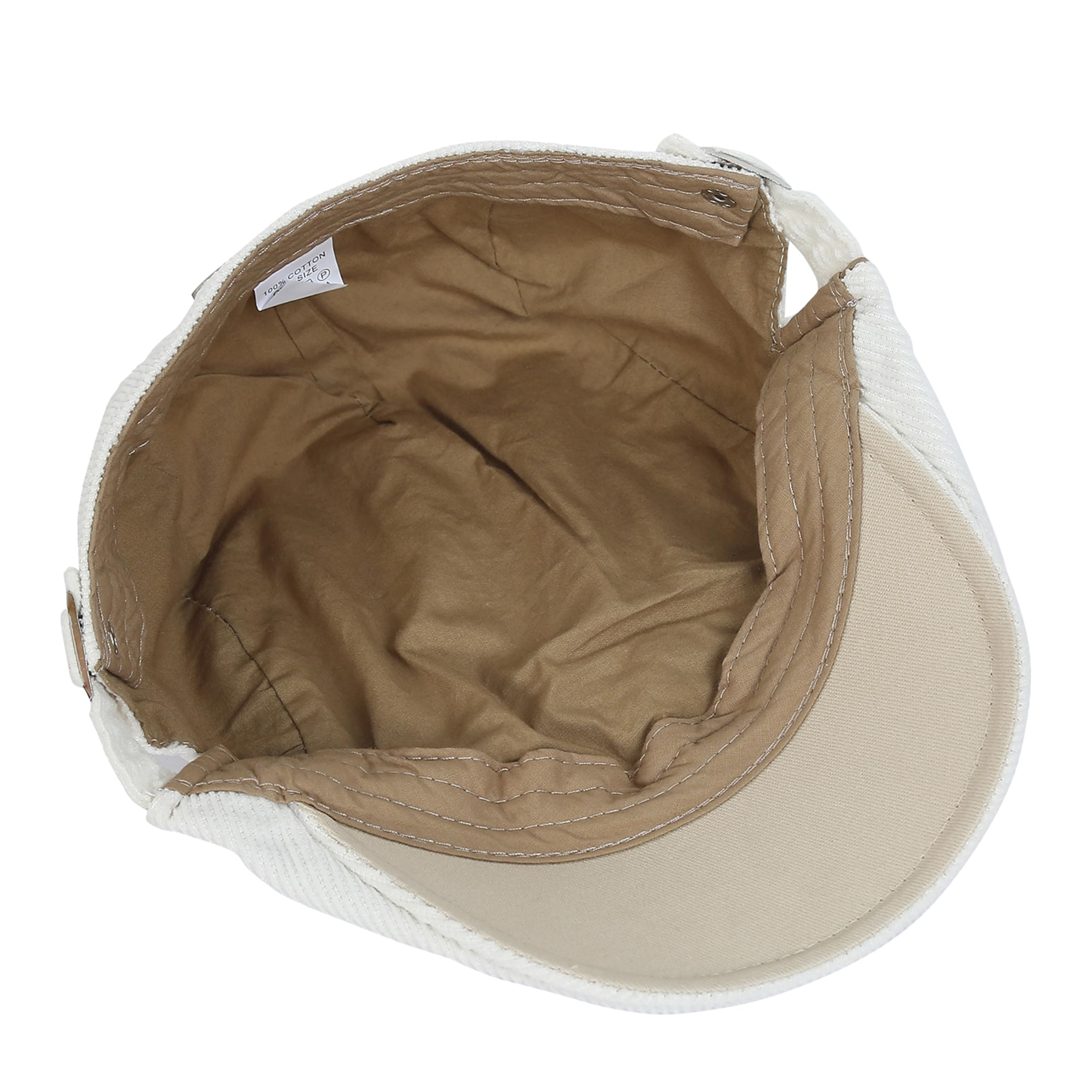 FabSeasons Men's Ivy Flat Golf Cap - Cream - Image 3
