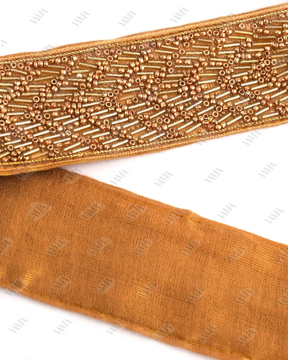 VAMA Women's Oversized Cloth Waist Belt - Gold - Image 5