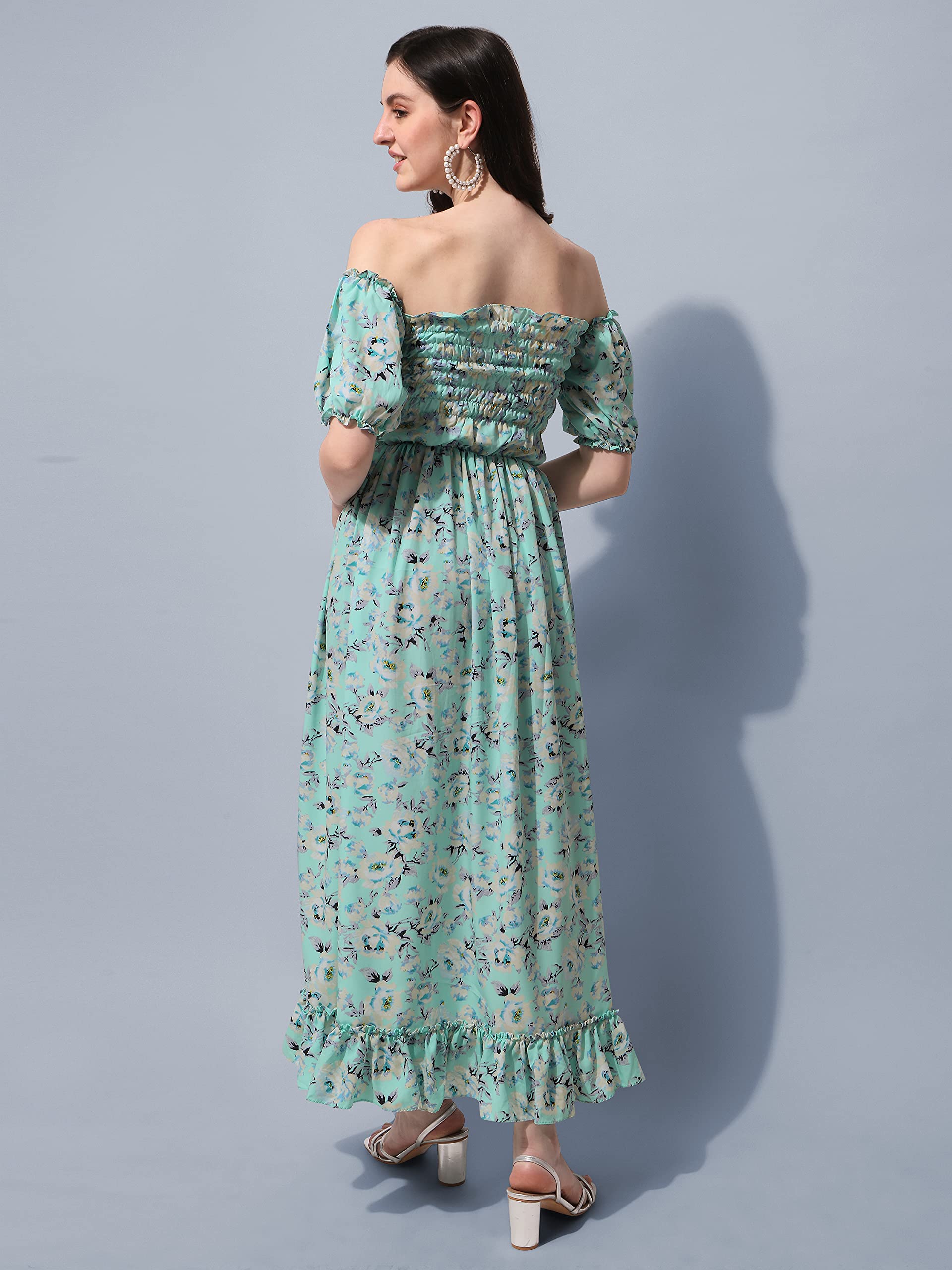 OOMPH! Flared Off Shoulder Dress for Women - Image 5