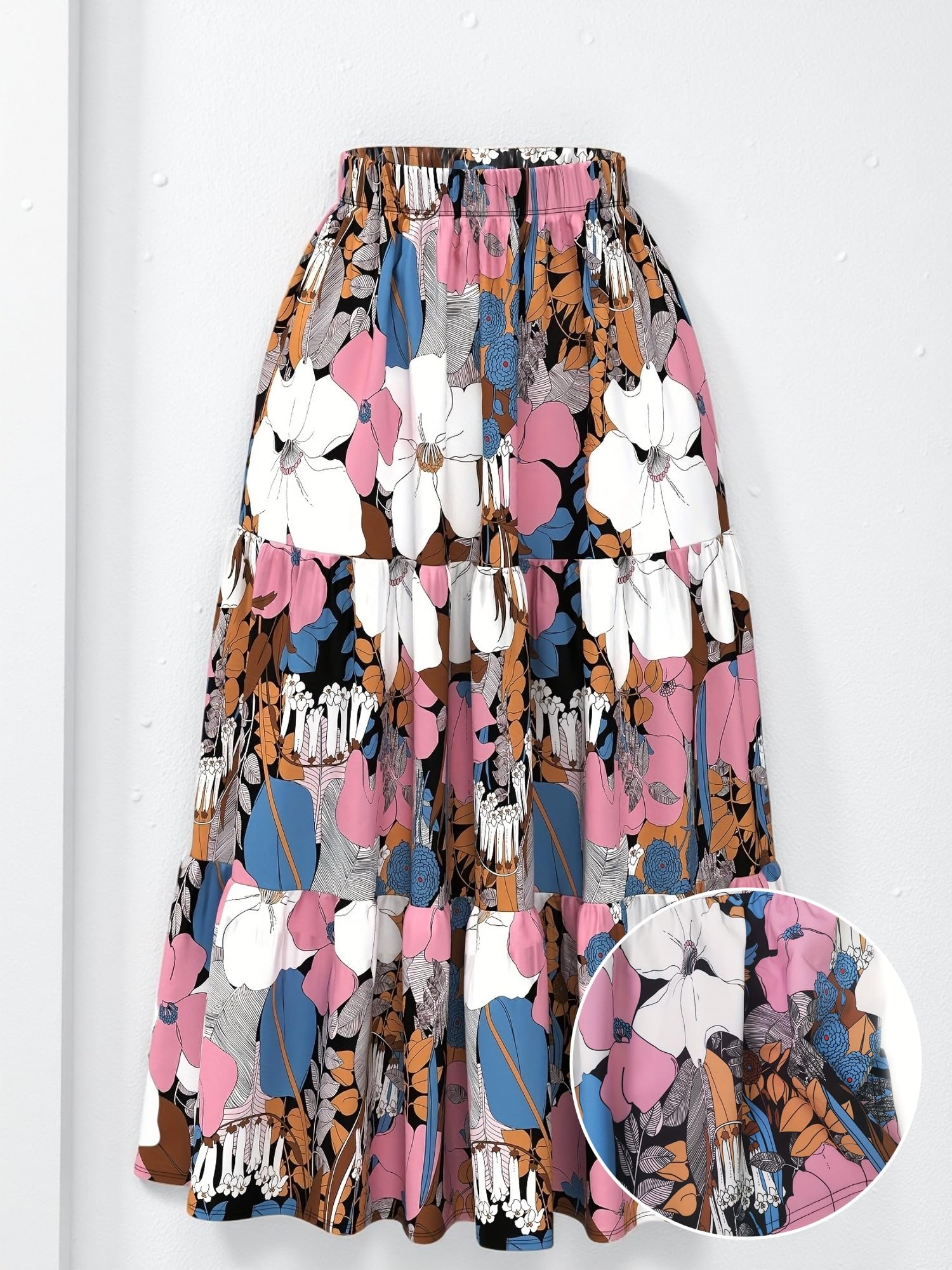 KATECLO Women's Flared Skirt - Floral Multi Color - Image 2