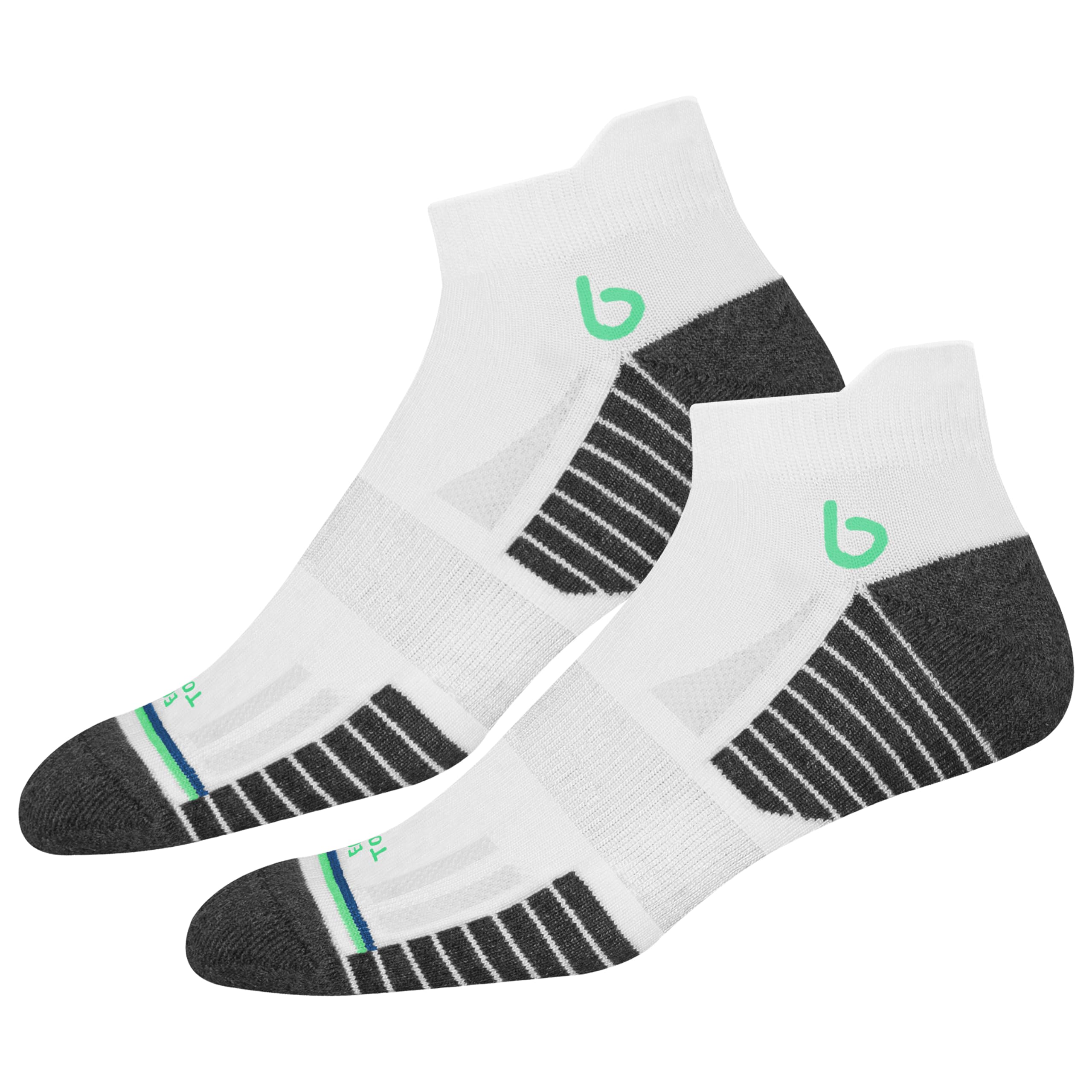 Bambos Men's Bamboo Ankle Socks - Eco White Grey - Image 3