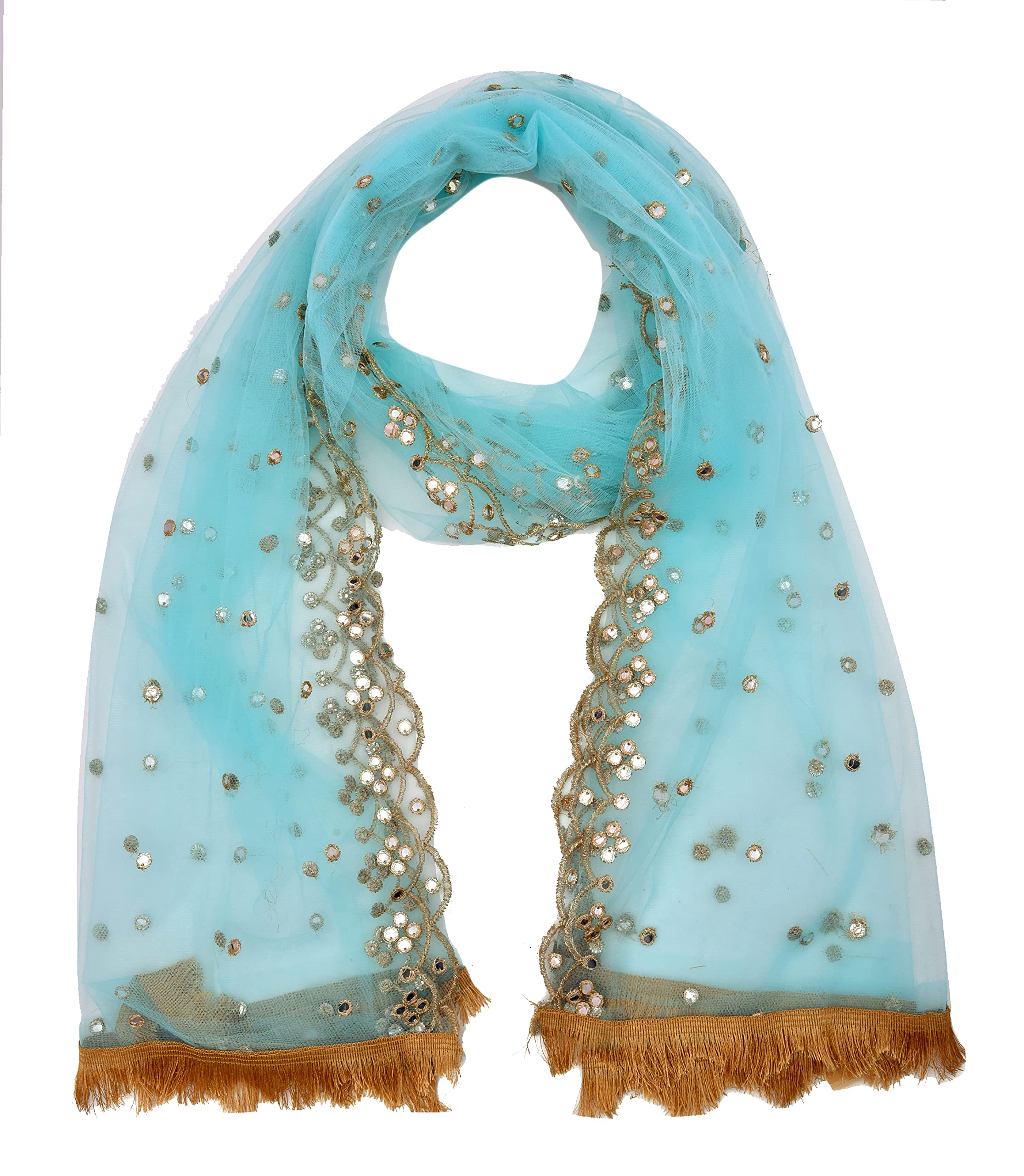 YOUTHQUAKE Embroidered Net Dupatta for Women & Girls - Image 2