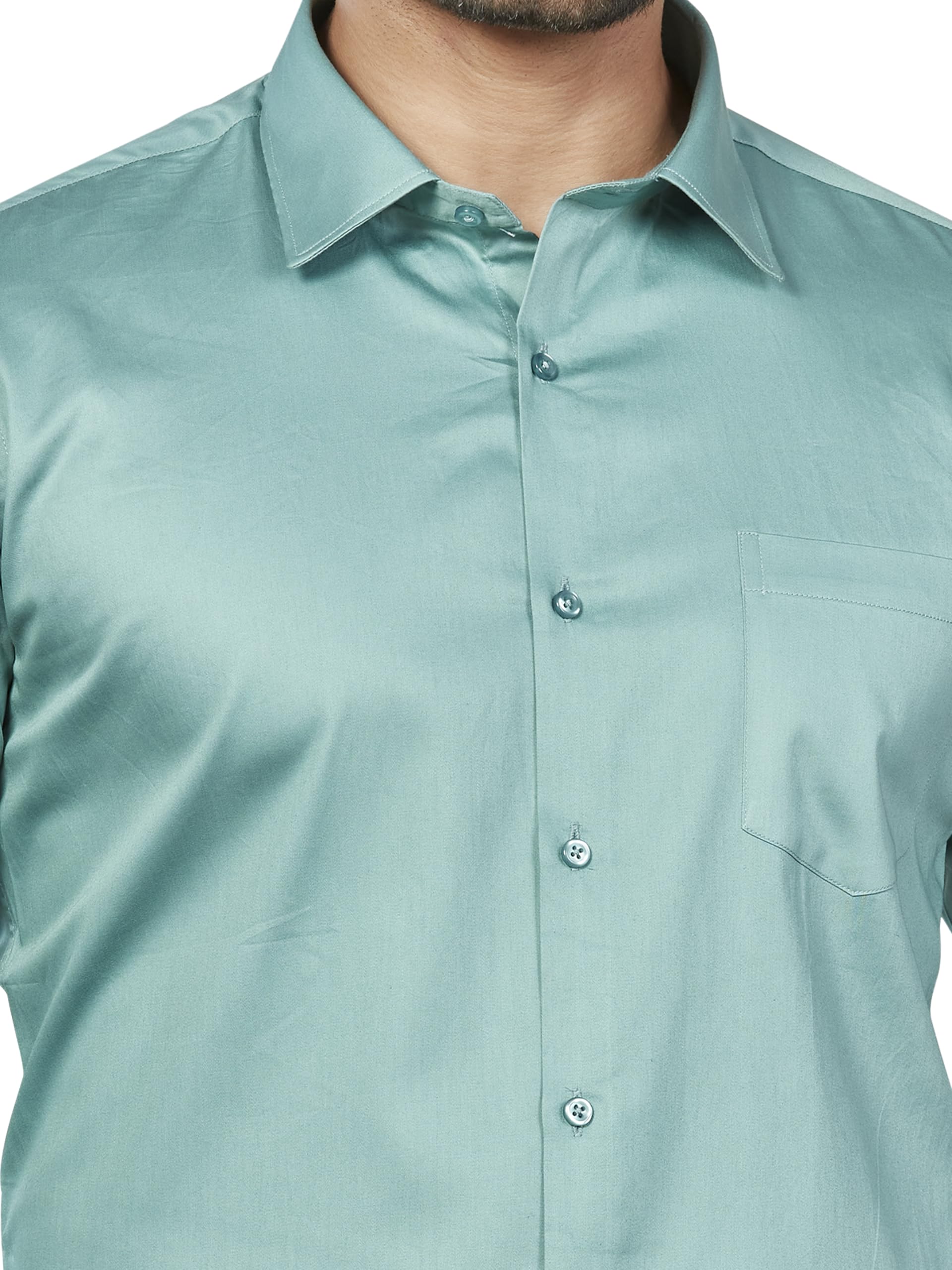 DUKUL Formal Shirt for Men - Green Cotton - Image 3