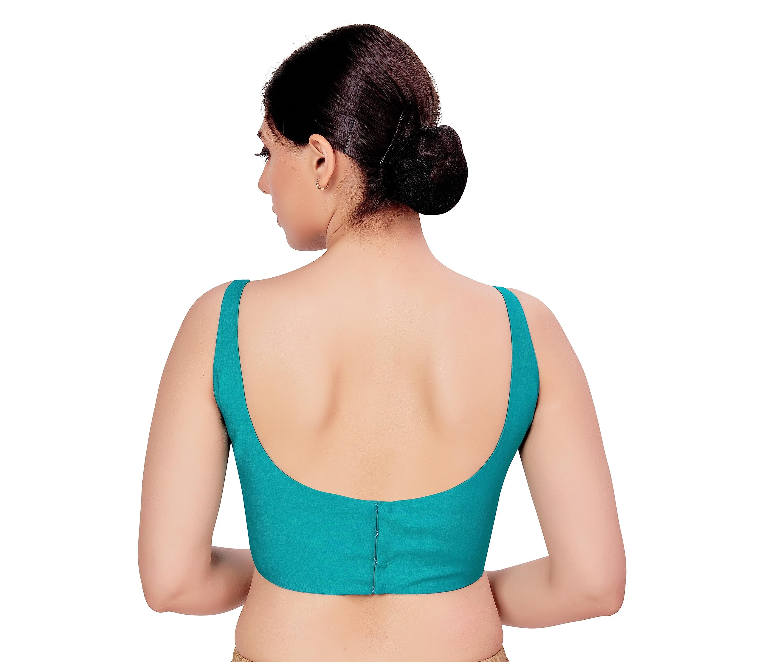 Studio Shringaar Satin Padded Saree Blouse for Women - Image 2