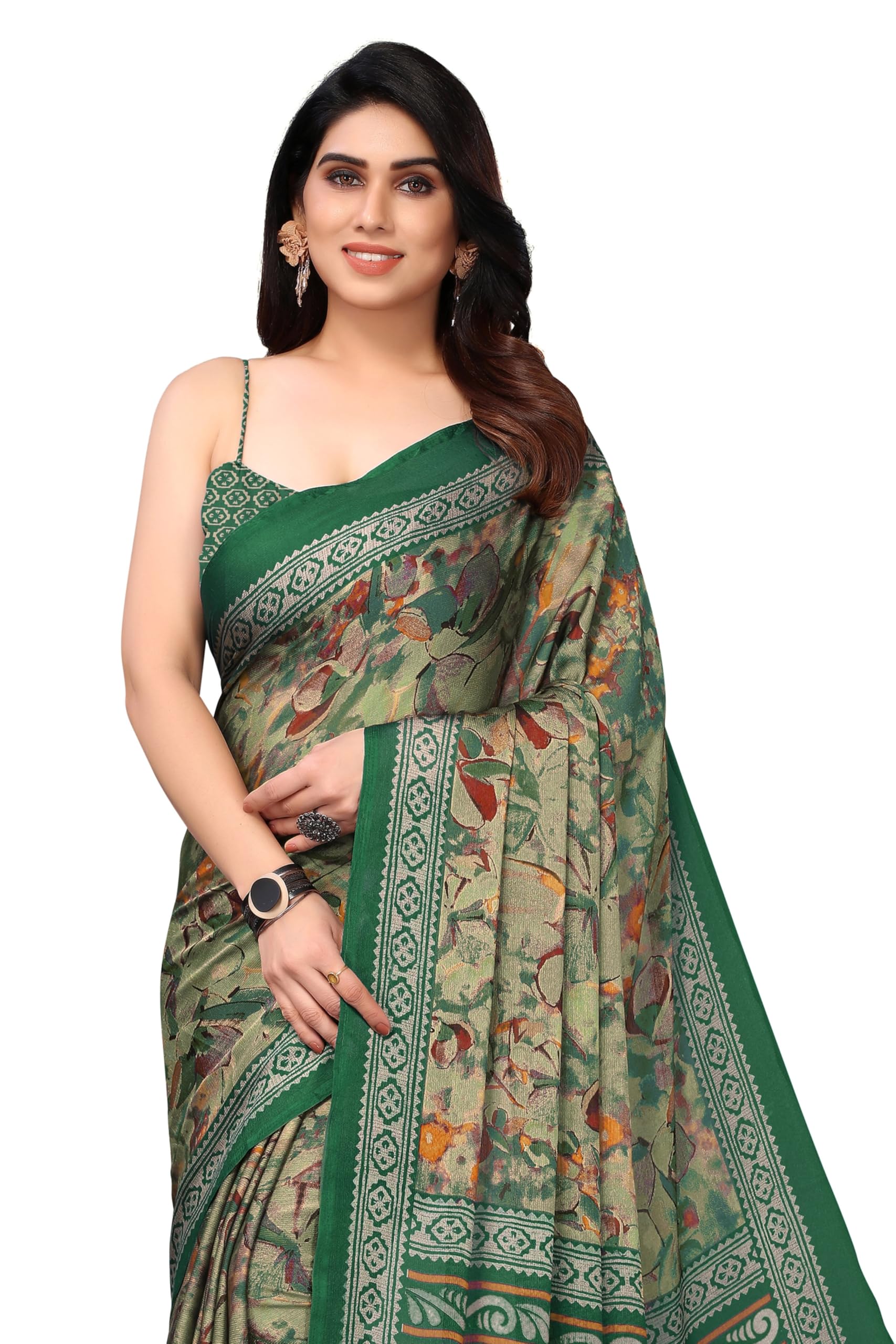 MIRCHI FASHION Chiffon Georgette Floral Saree for Women