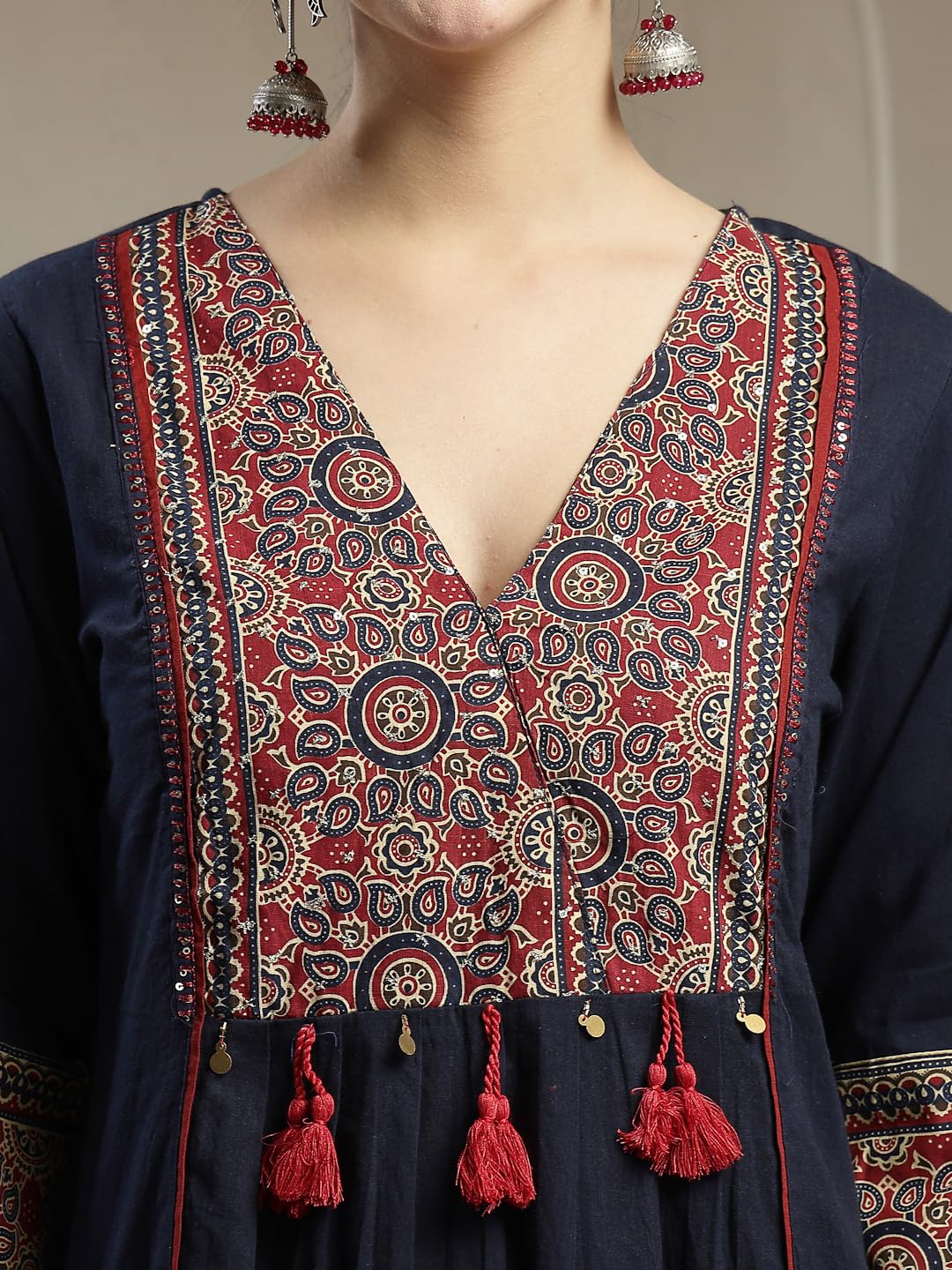 Stylum Ajrakh Printed Cotton Kurta Set - Image 4