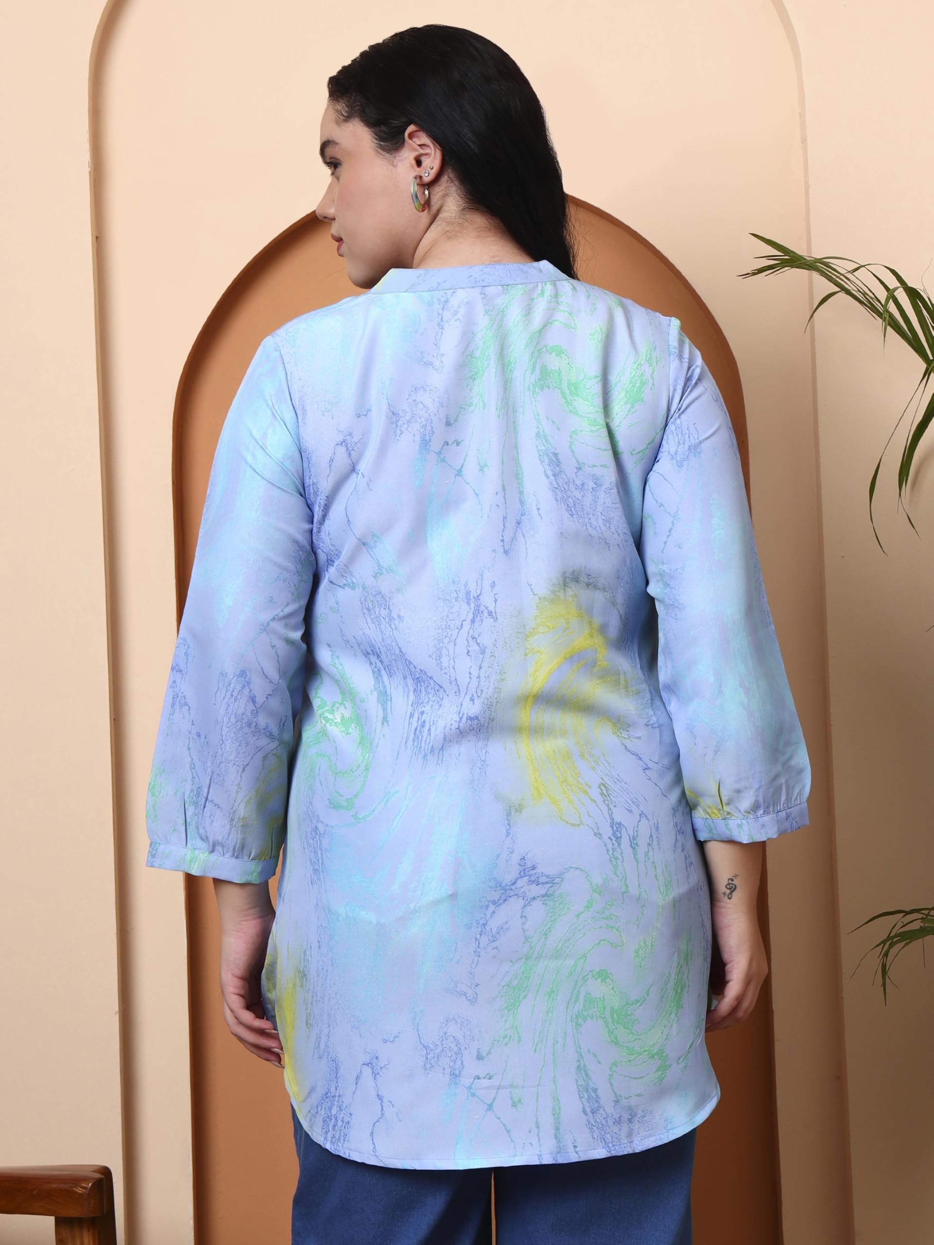 Yash Fashion Women's Polyester Marble Print Kurti - Image 5