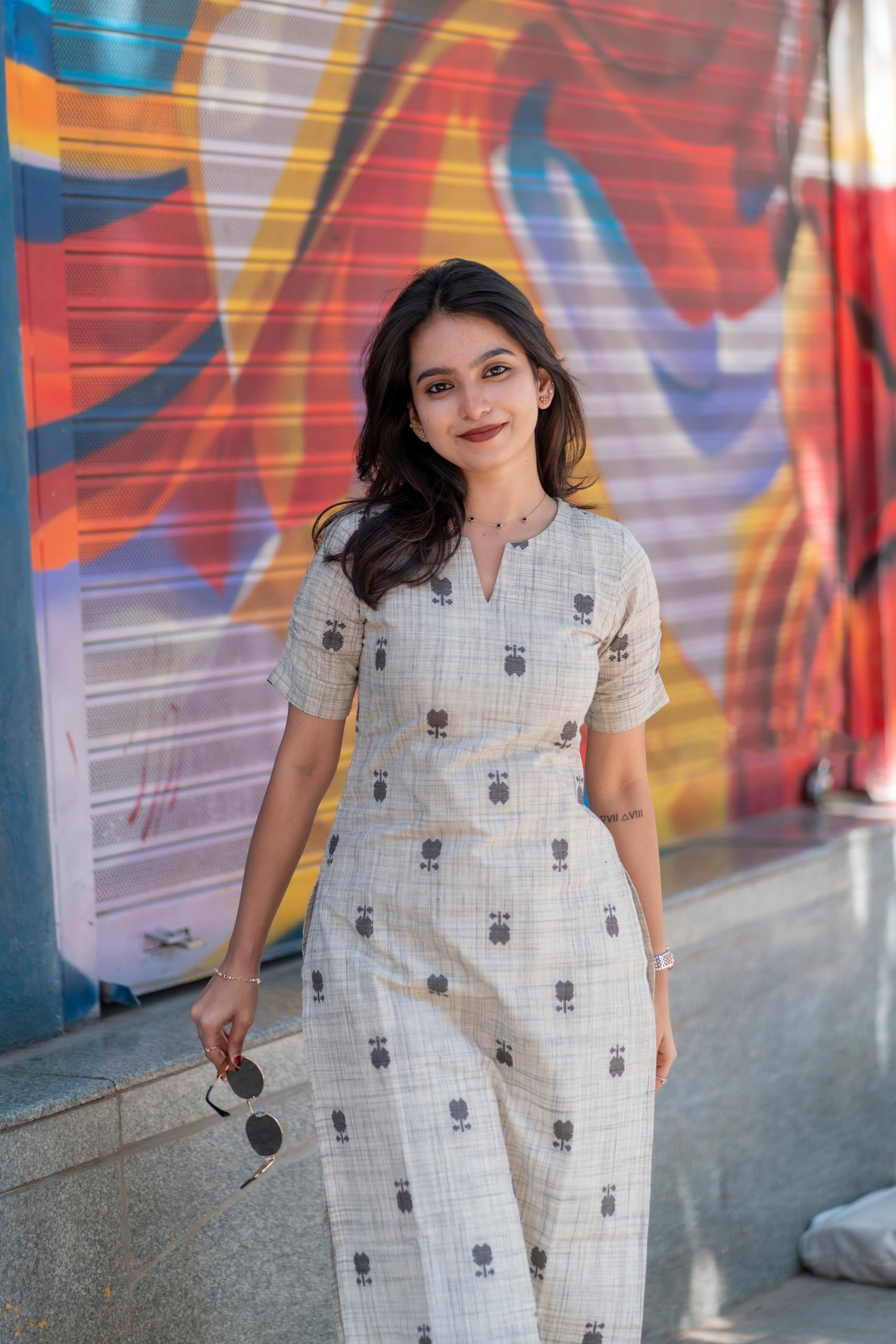 ANNI Women's Rayon Viscose Kurta with Pant - White - Image 5