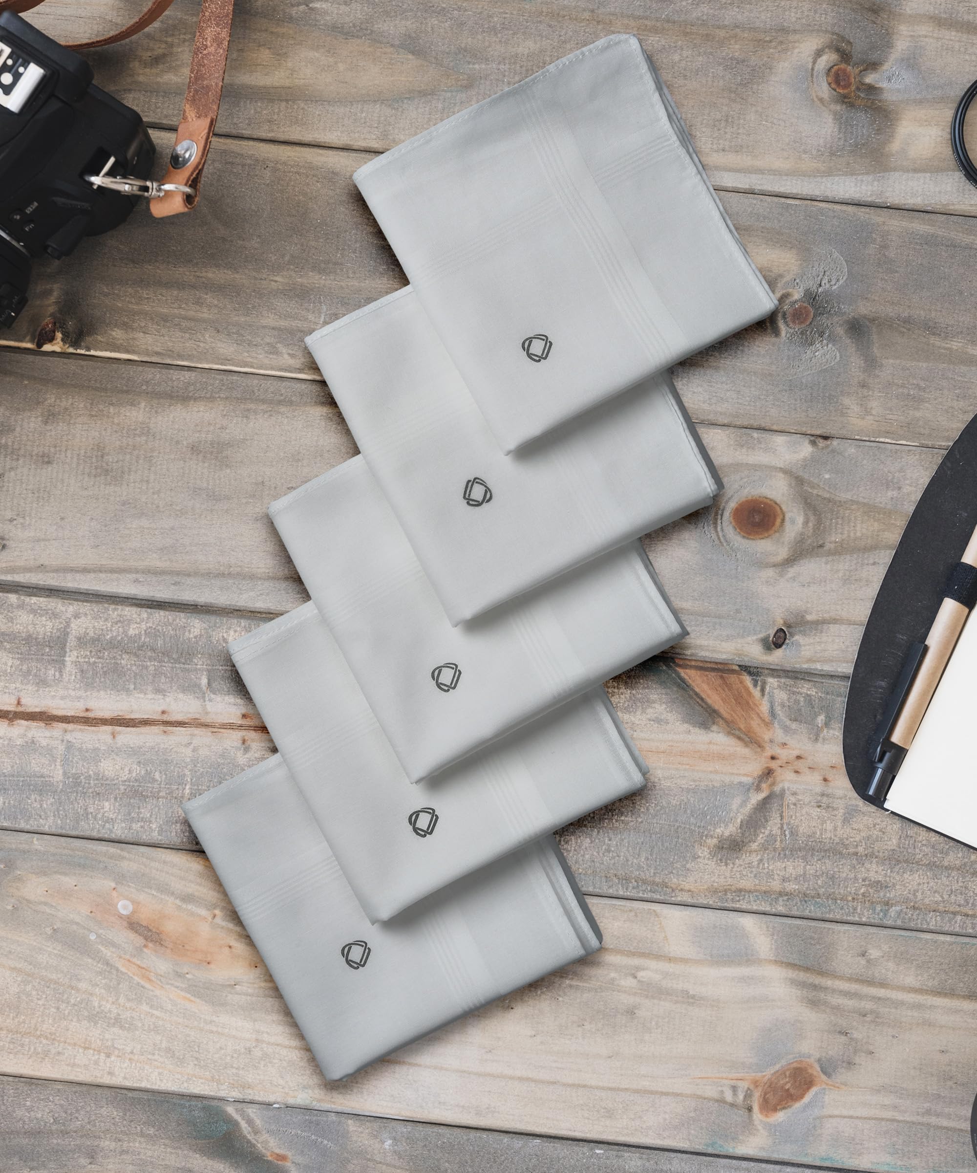 Dollar Cotton Handkerchiefs for Men - White Striped - Image 4