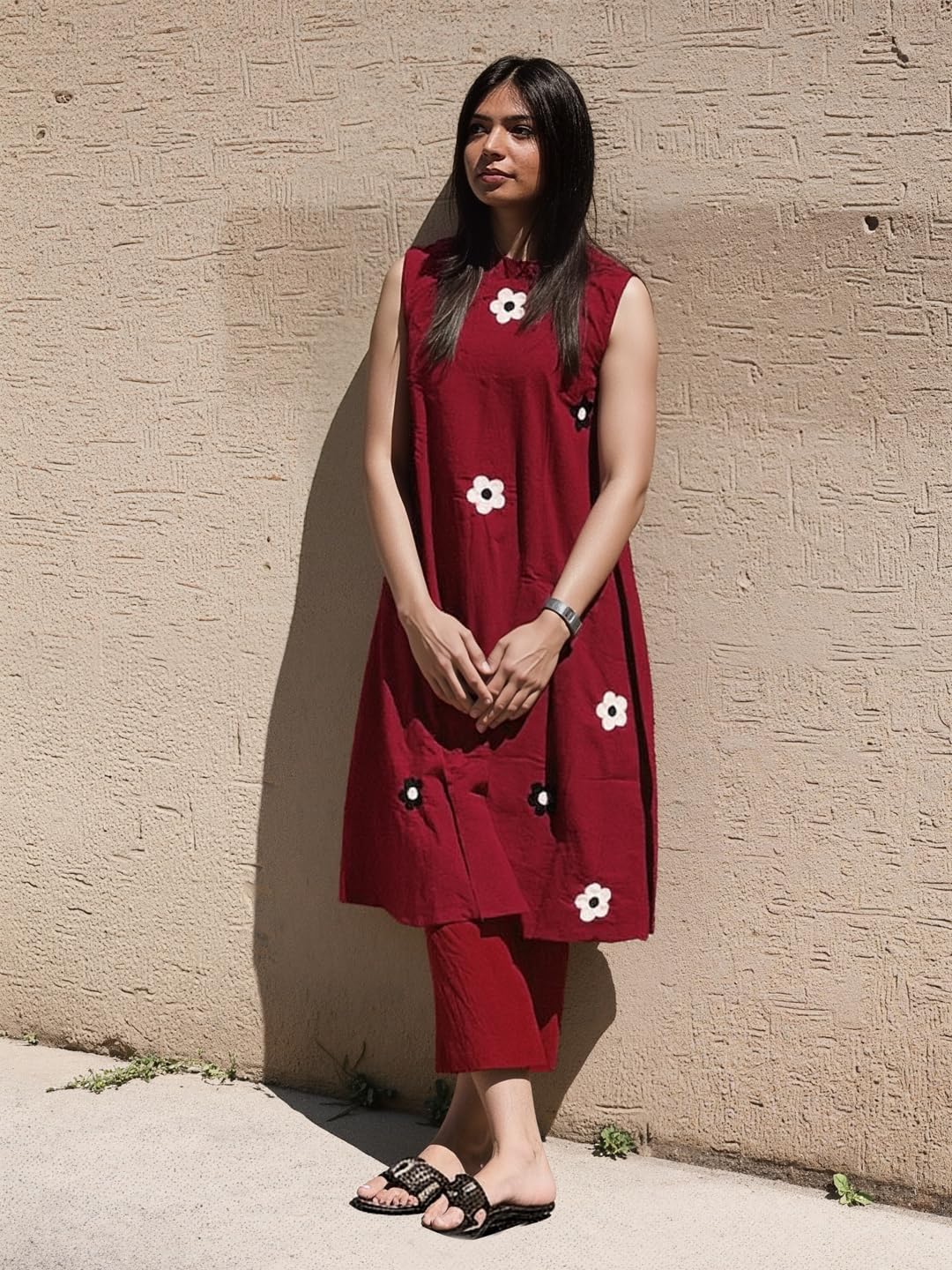 GoSriKi Women's Rayon Embroidered A-Line Kurta - Image 3