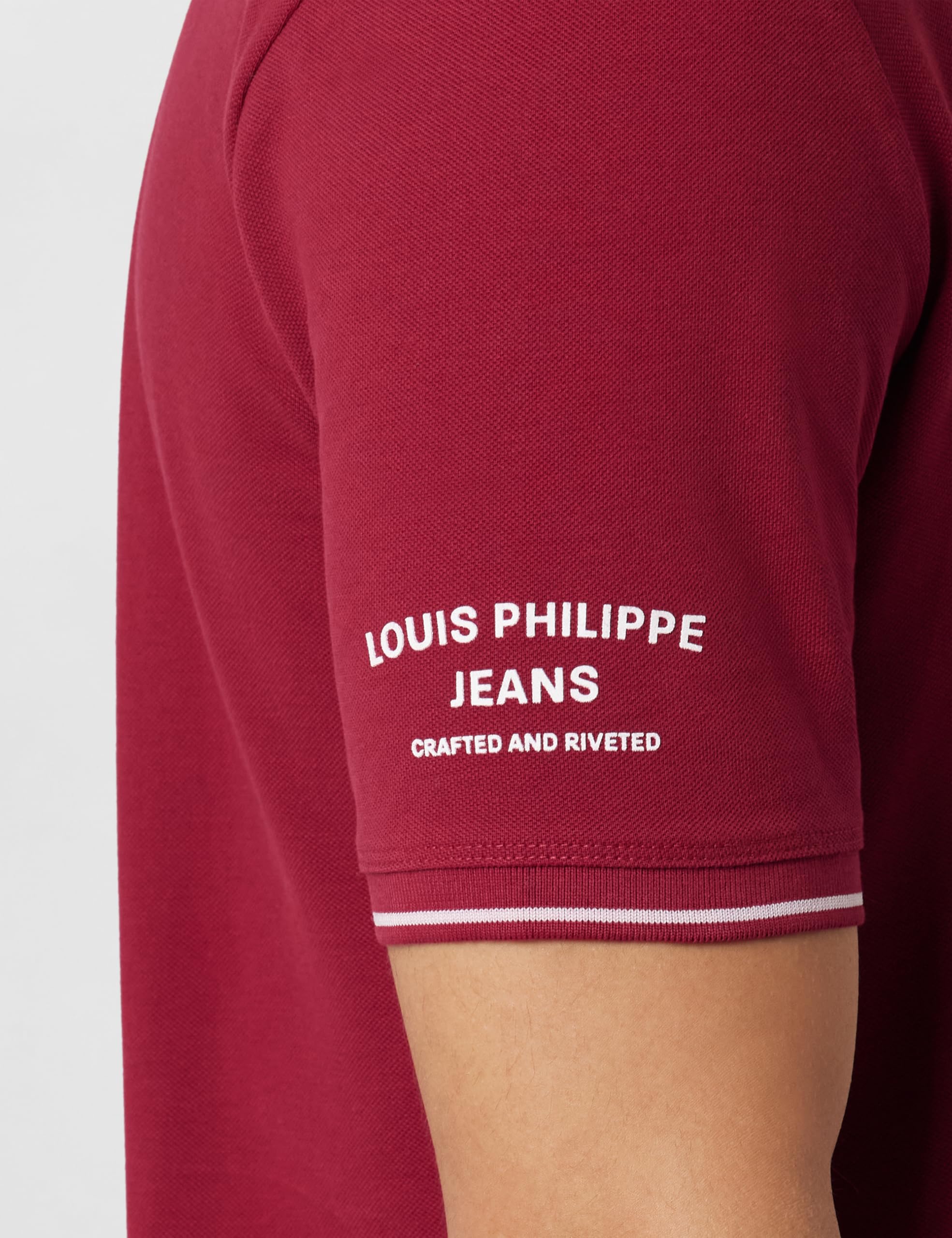 Louis Philippe Men's Red Polo Neck T-Shirt - Image 5