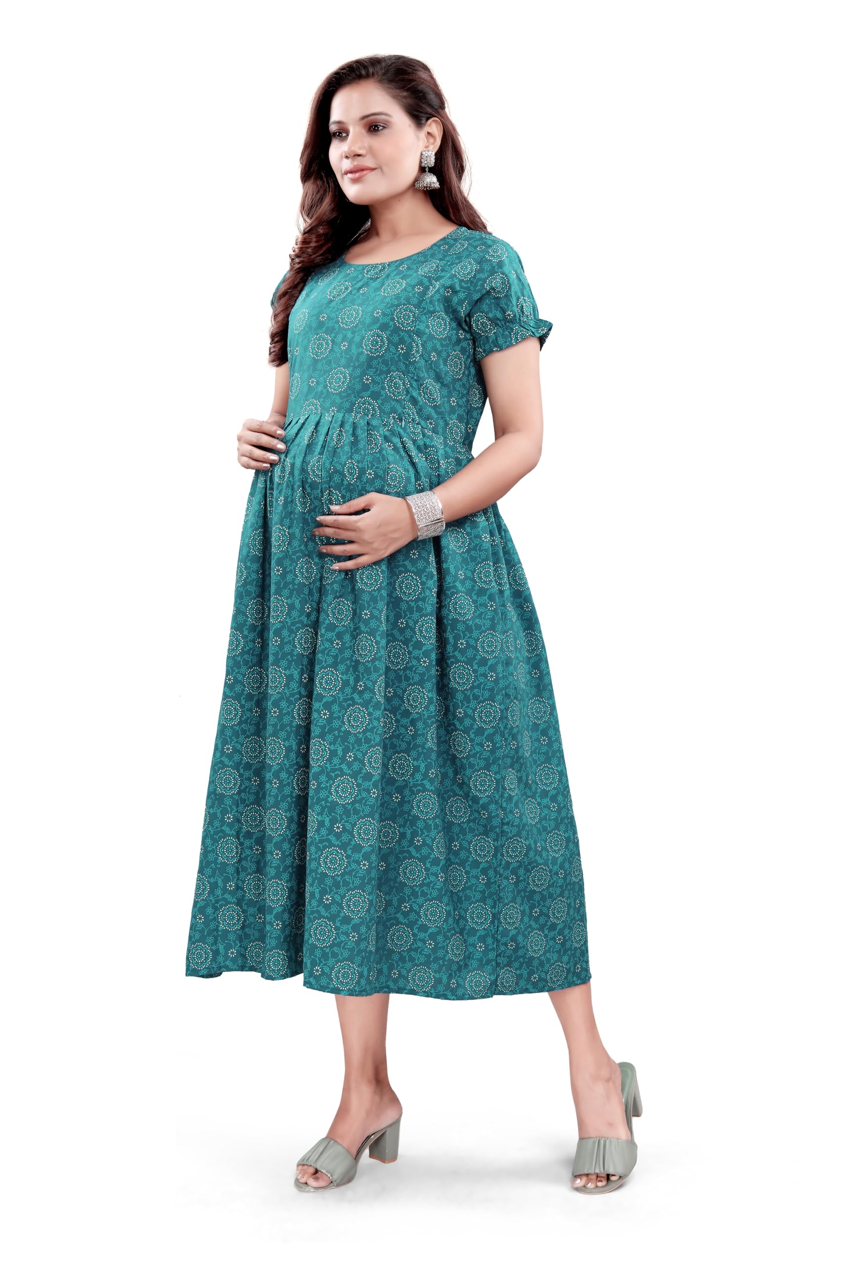 GarbGlide Cotton Rayon Maternity Feeding Dress for Women - Image 5