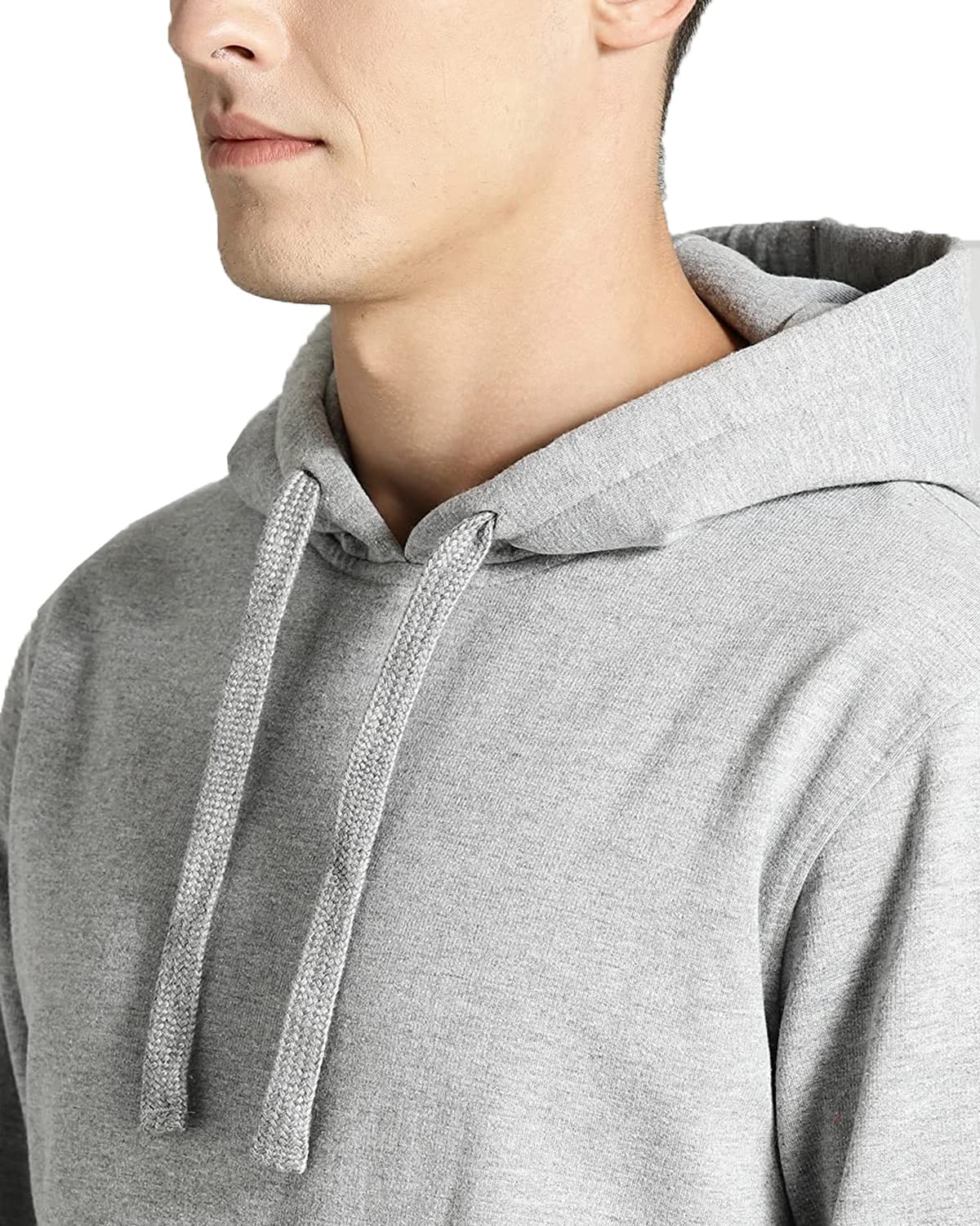 ADRO Men's Grey Cotton Hooded Sweatshirt - Image 3