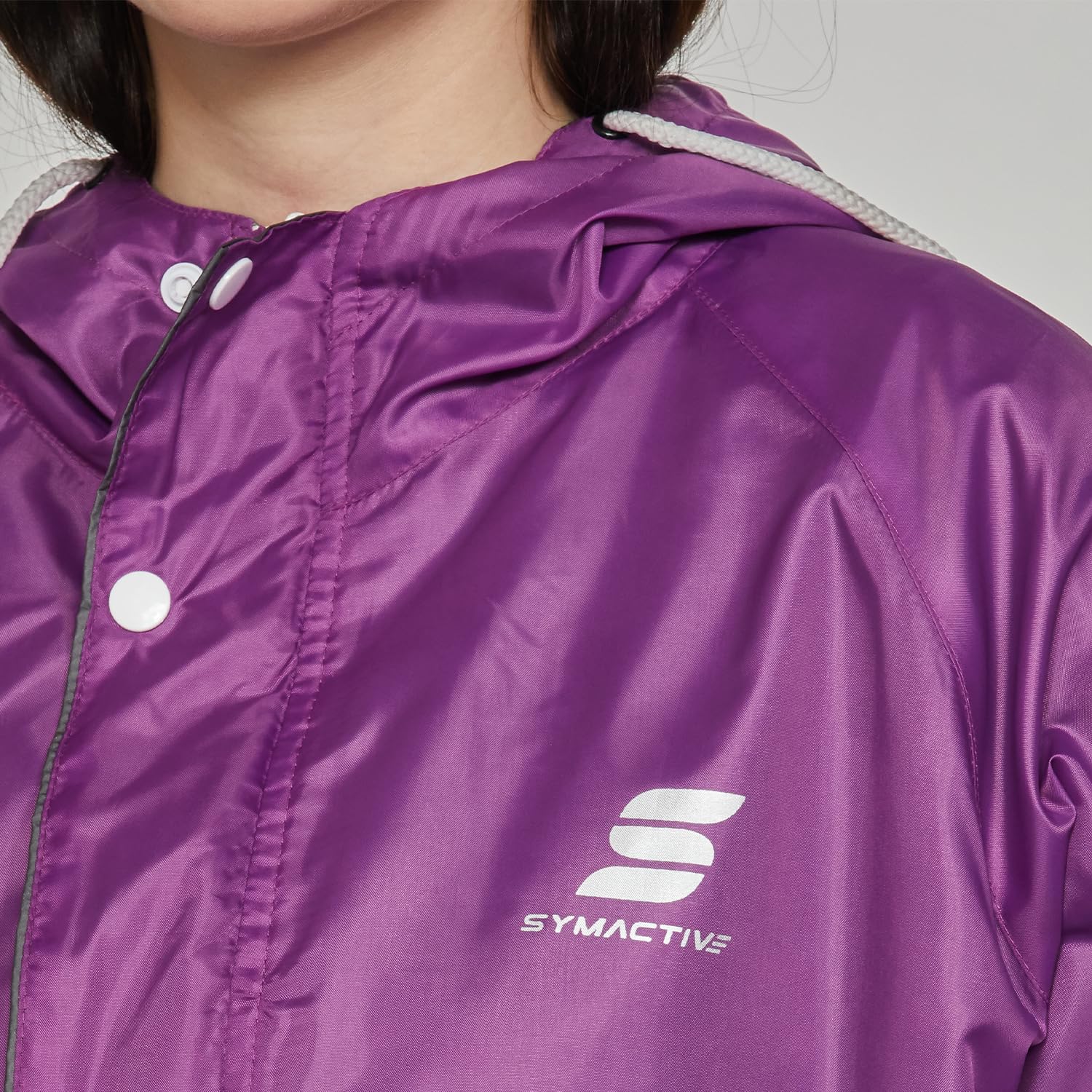 Women's Polyester Raincoat - Purple - Image 4