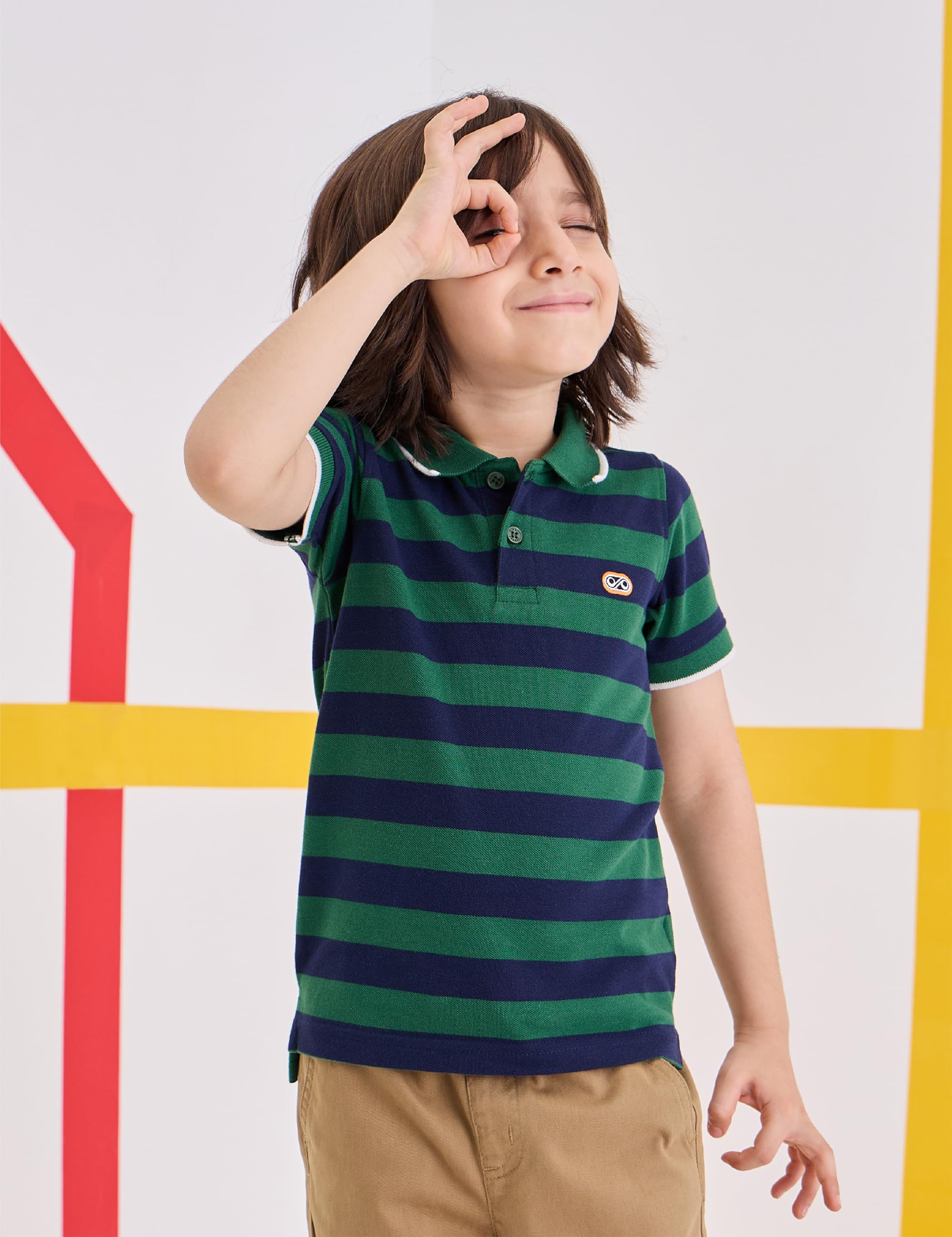 Symbol Boy's Striped Polo T-Shirt - Image 5