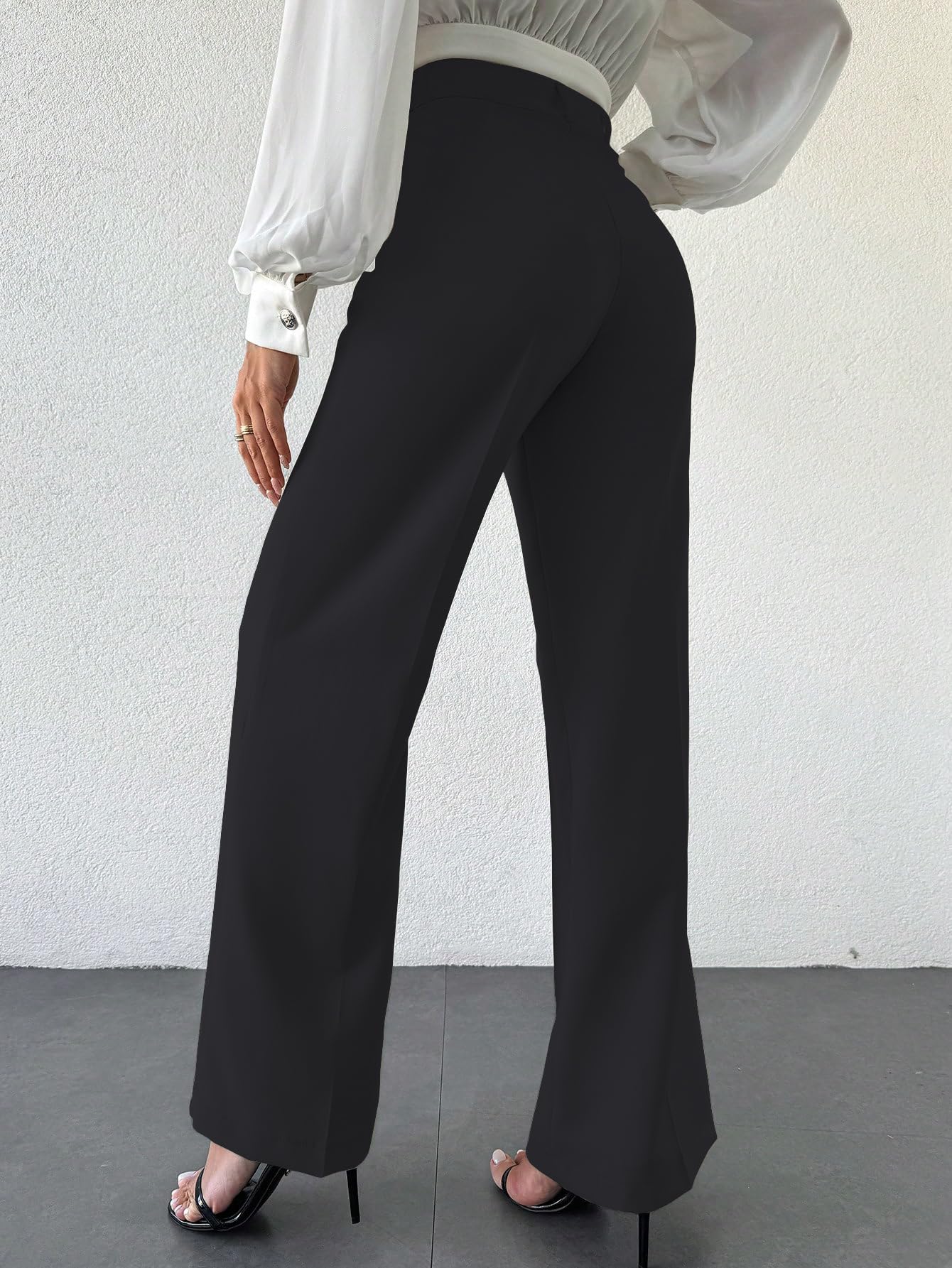 Shasmi Women's High-Waist Wide Leg Pants - Black - Image 2