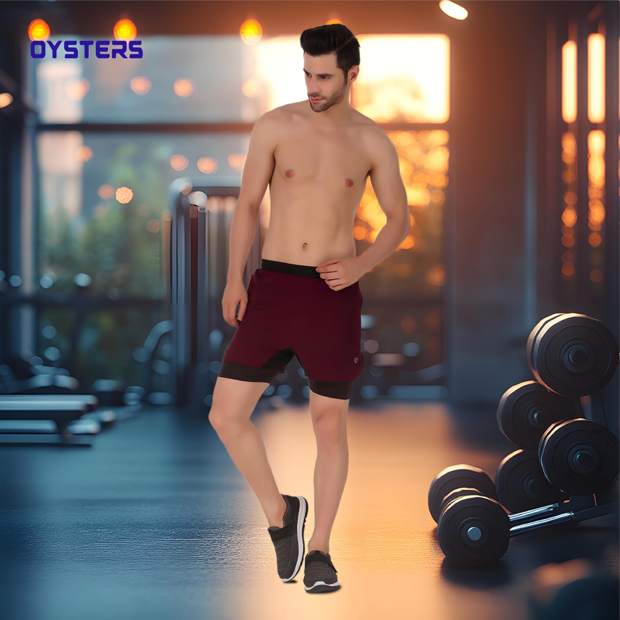 Oysters Men's Running Shorts - Wine - Image 2